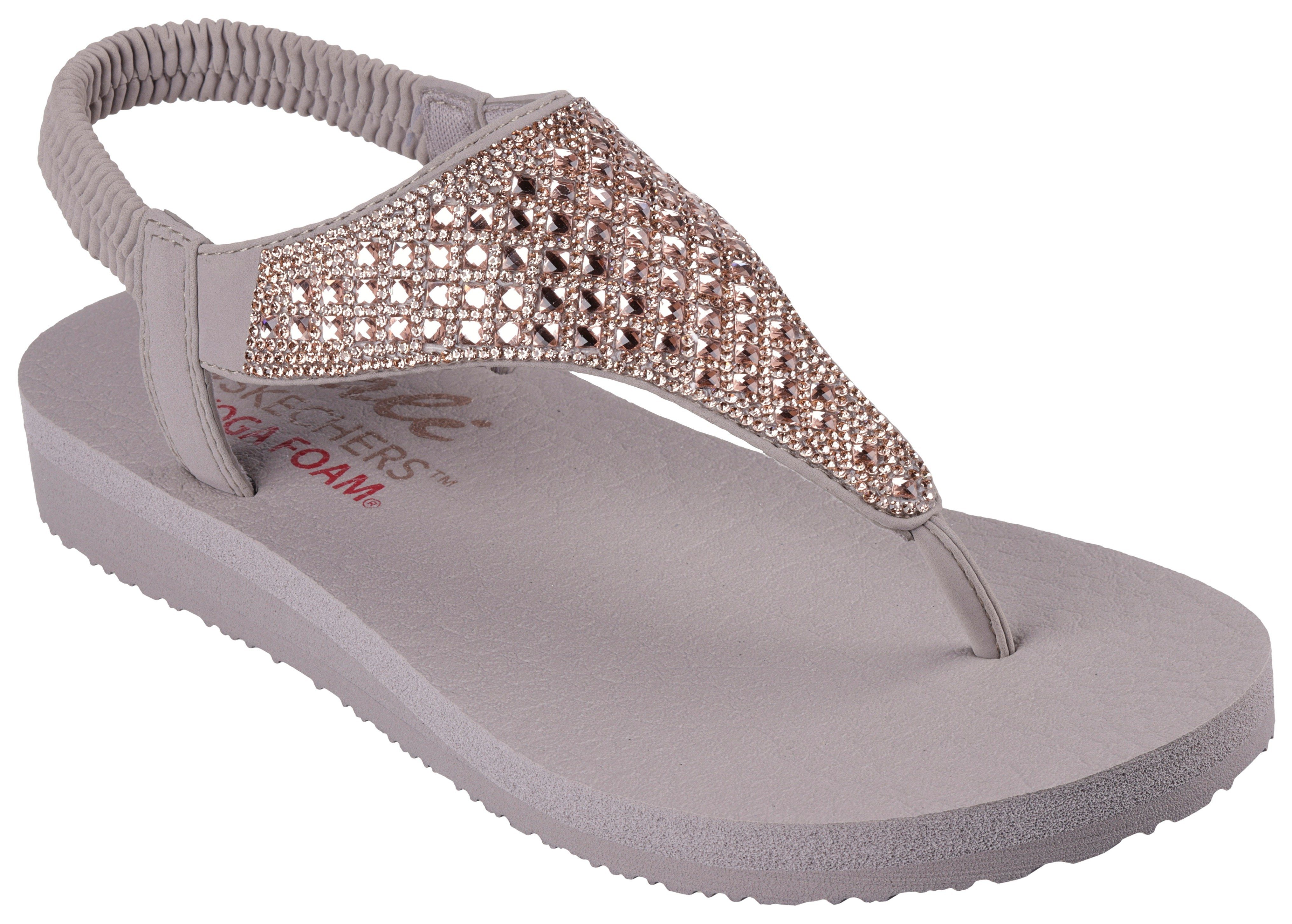 Skechers Sandalen MEDITATION-ROCKSTAR , zomerschoen, sandaal, riemchensandale, met glittersteentjes