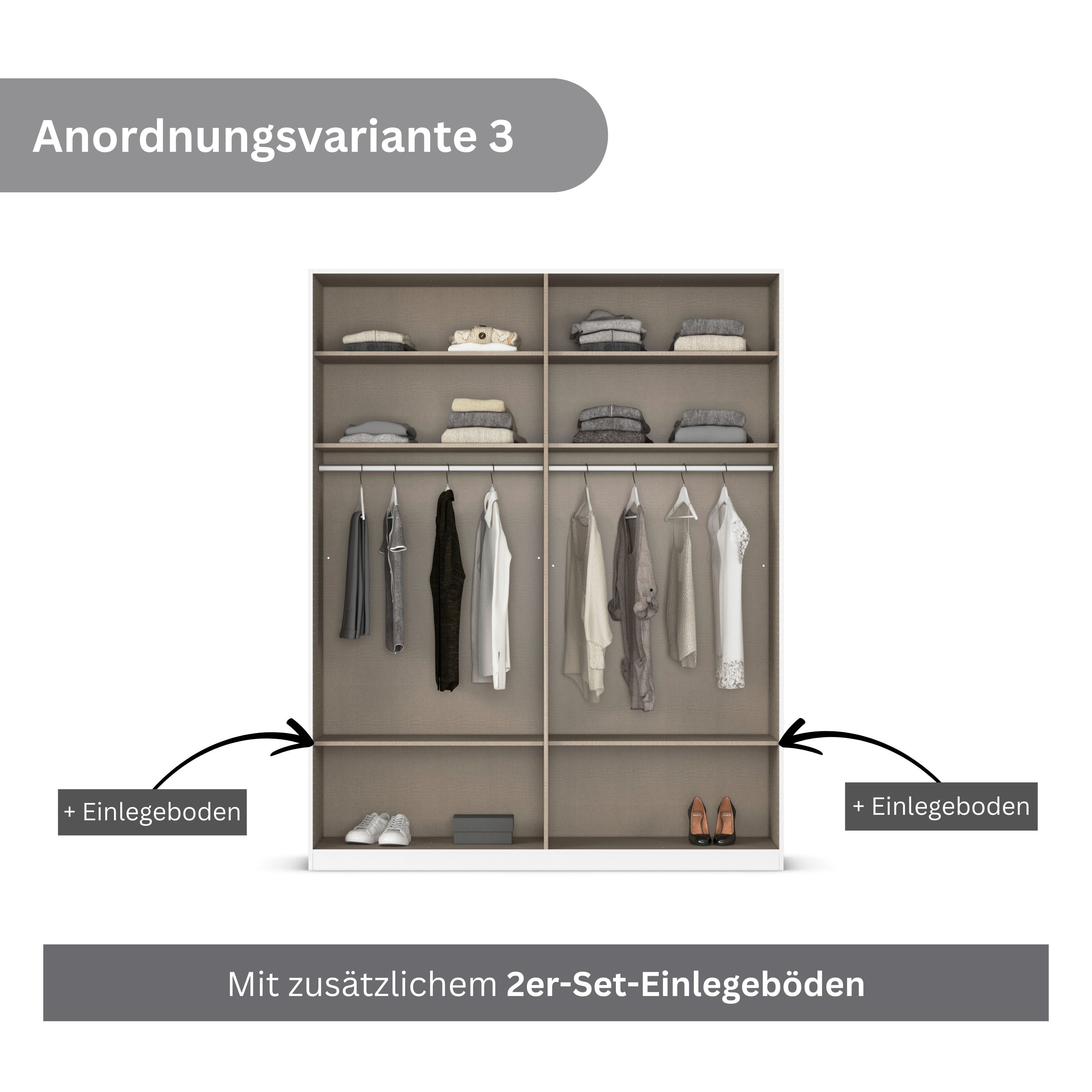 rauch Draaideurkast Kleiderschrank Schrank Garderobe AGORDO TOPSELLER Schlafzimmer doordachte binnenuitrusting, in 6 breedtes en 2 hoogtes made in germany
