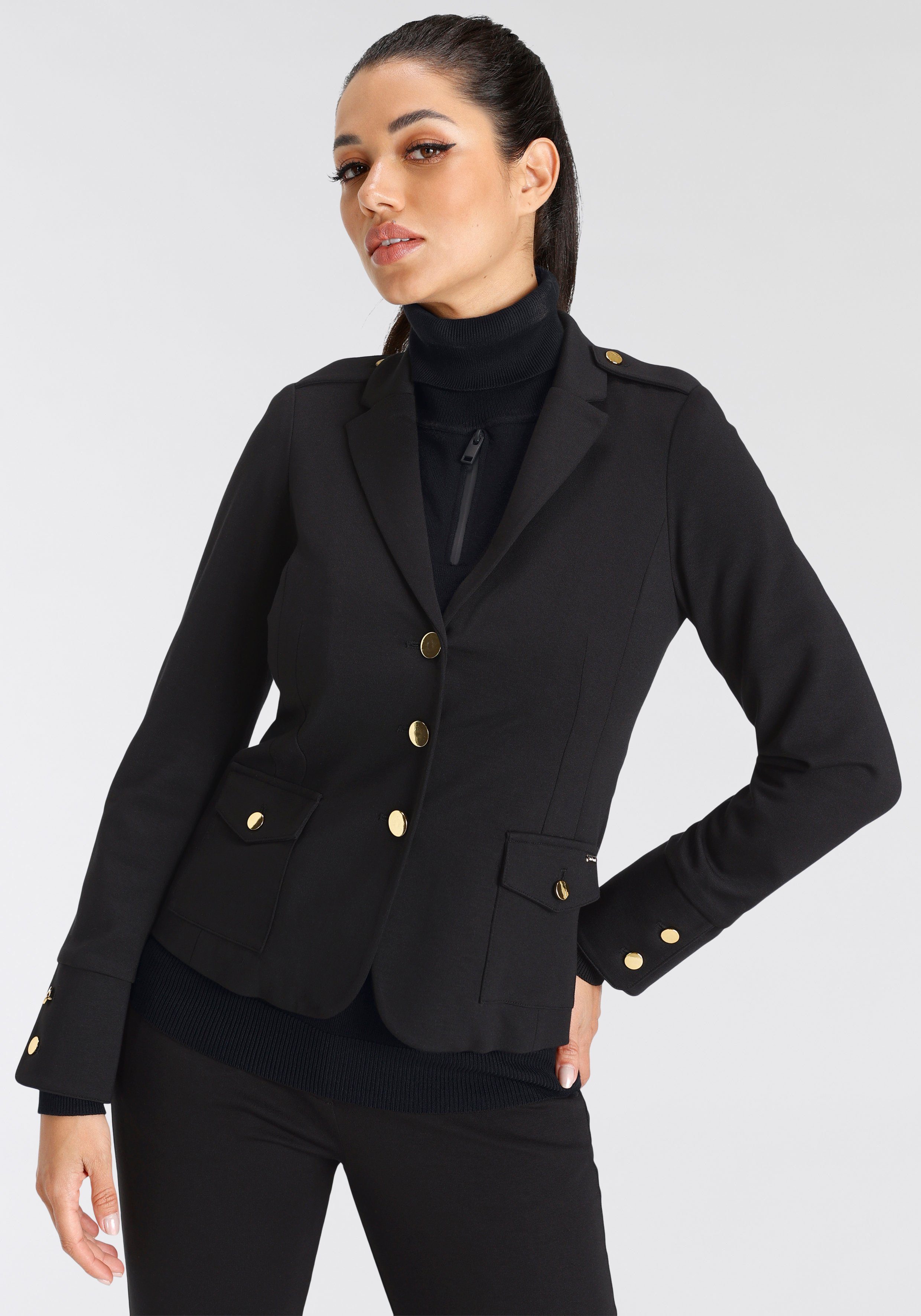 bruno banani jerseyblazer zwart