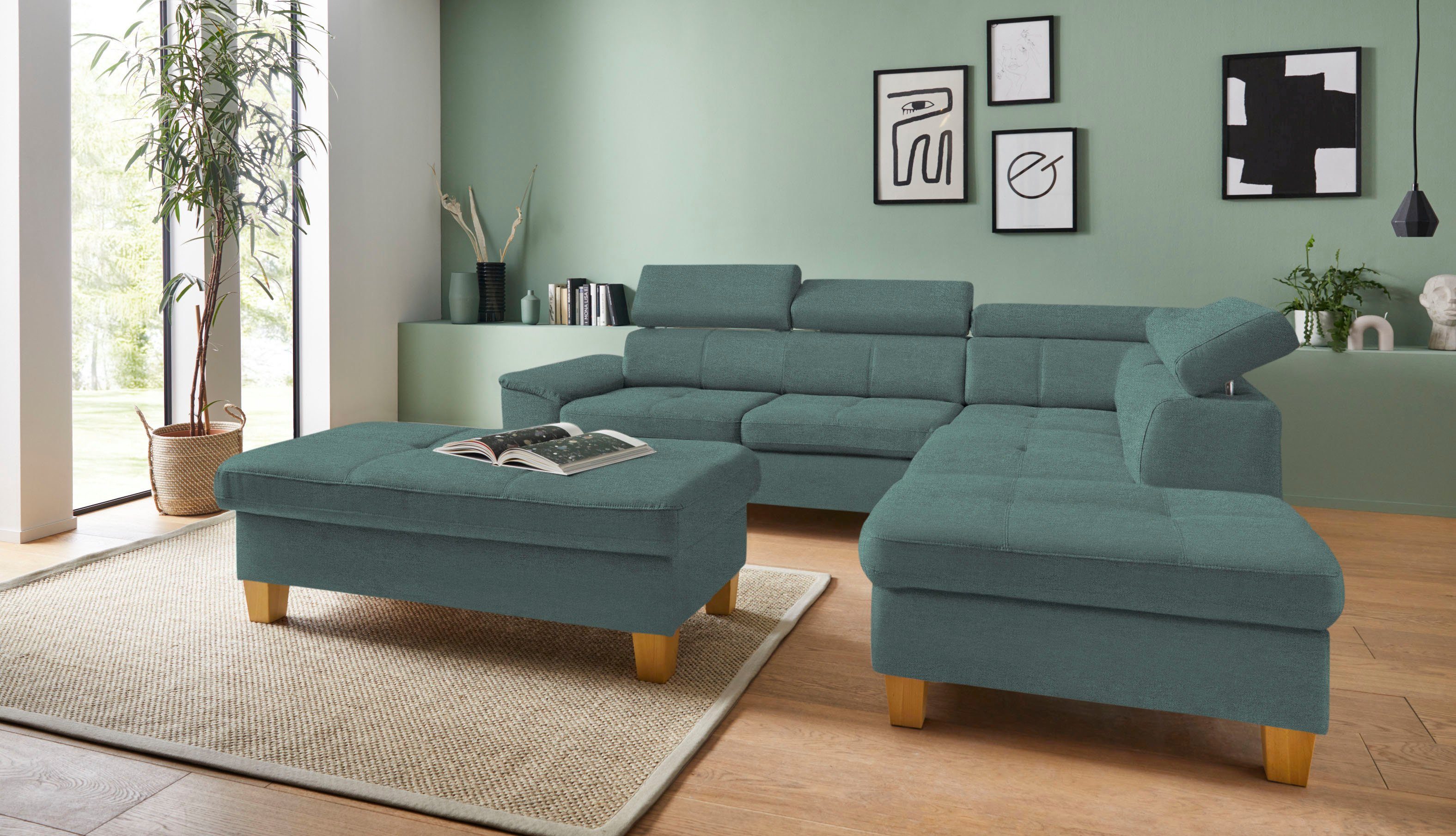 exxpo - sofa fashion Hoekbank Enya, uitgebreide afwerking, hoog zitcomfort, comfortabel, L-vorm