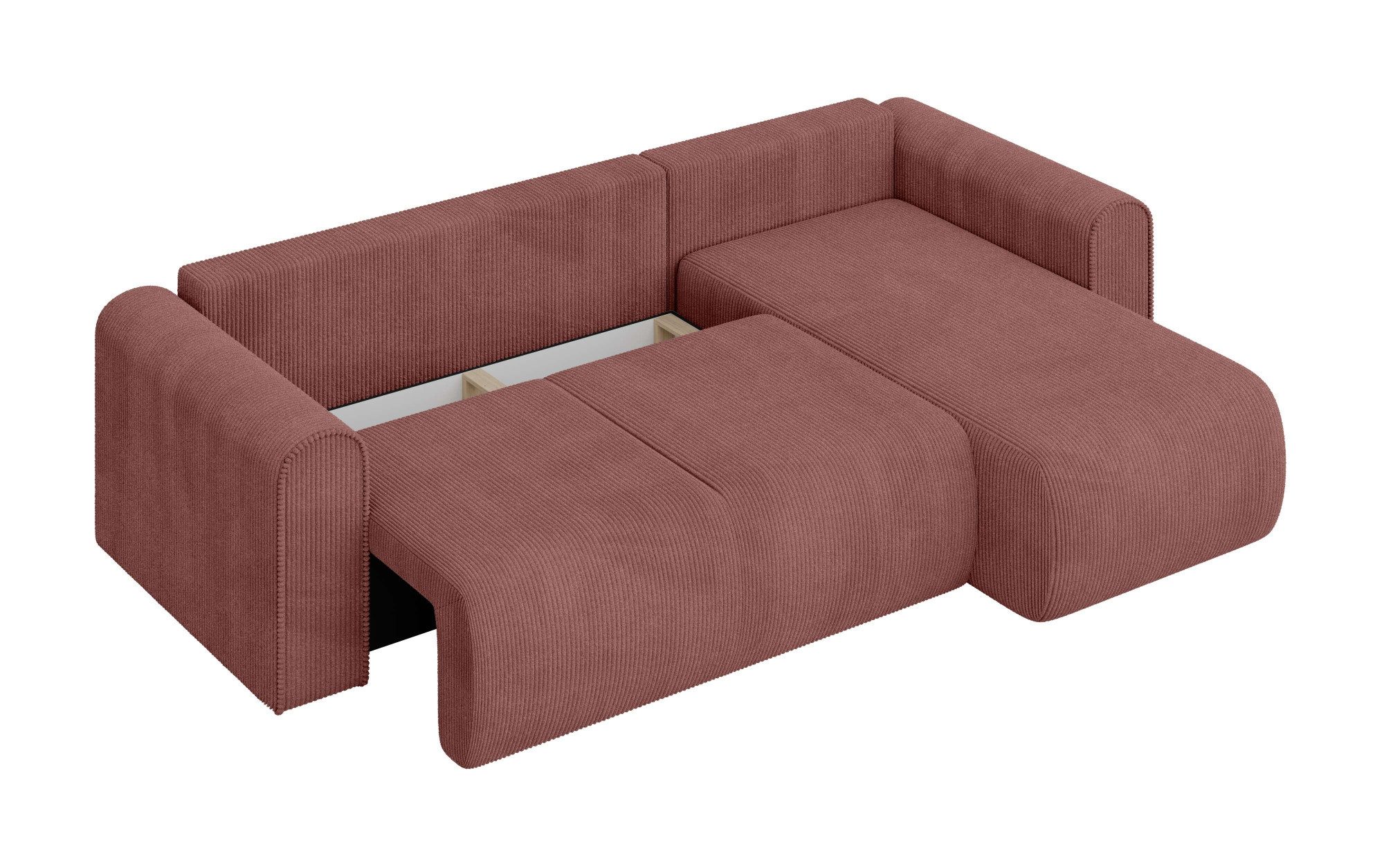 INOSIGN Hoekbank Zacharia optioneel slaapbank met opbergruimte, B/D/H 250/166/86 cm L-vorm met golfondersteuning, recamière aan beide zijden te monteren