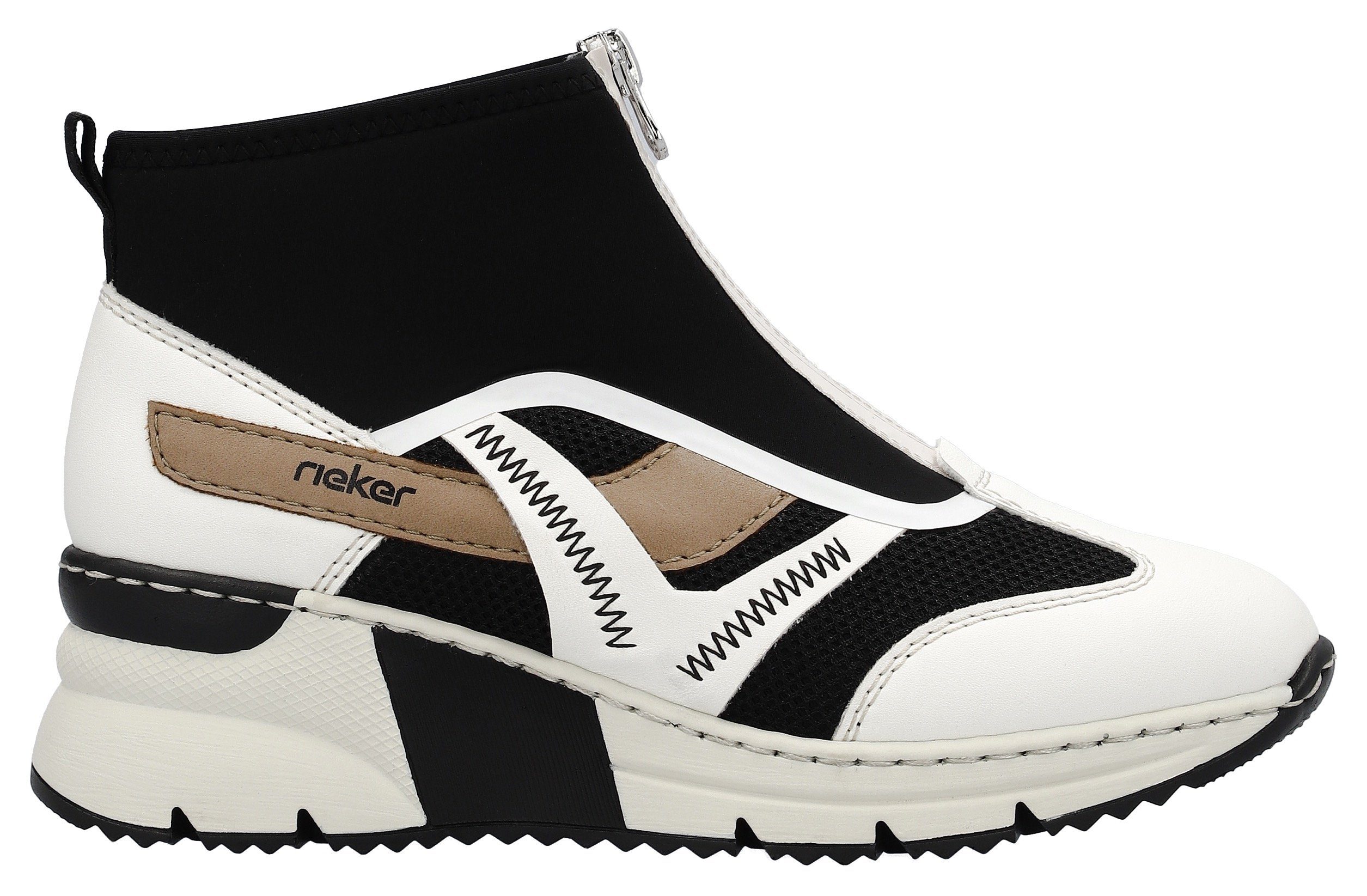 Rieker Boots zonder sluiting sleehak, sneakers, high top sneakers with fashionable decorative seams