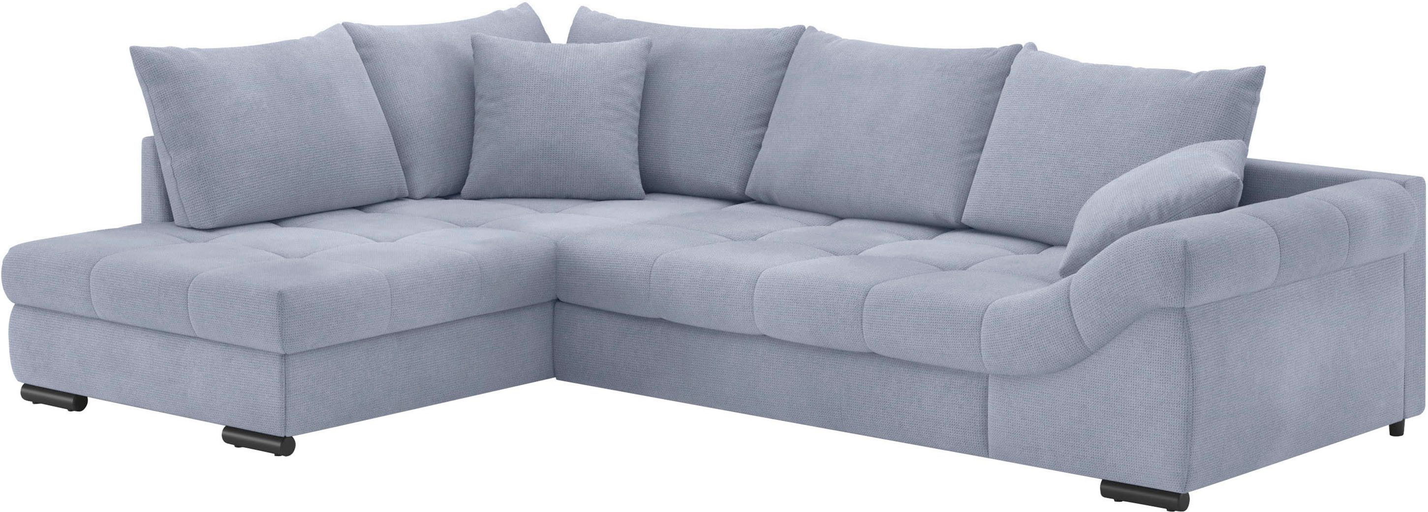 Mr. Couch Hoekbank Allegro, L-vorm met hoogslaper beduitbreiding, optioneel met koudschuim blauw, hoekbanken, Ottomane links