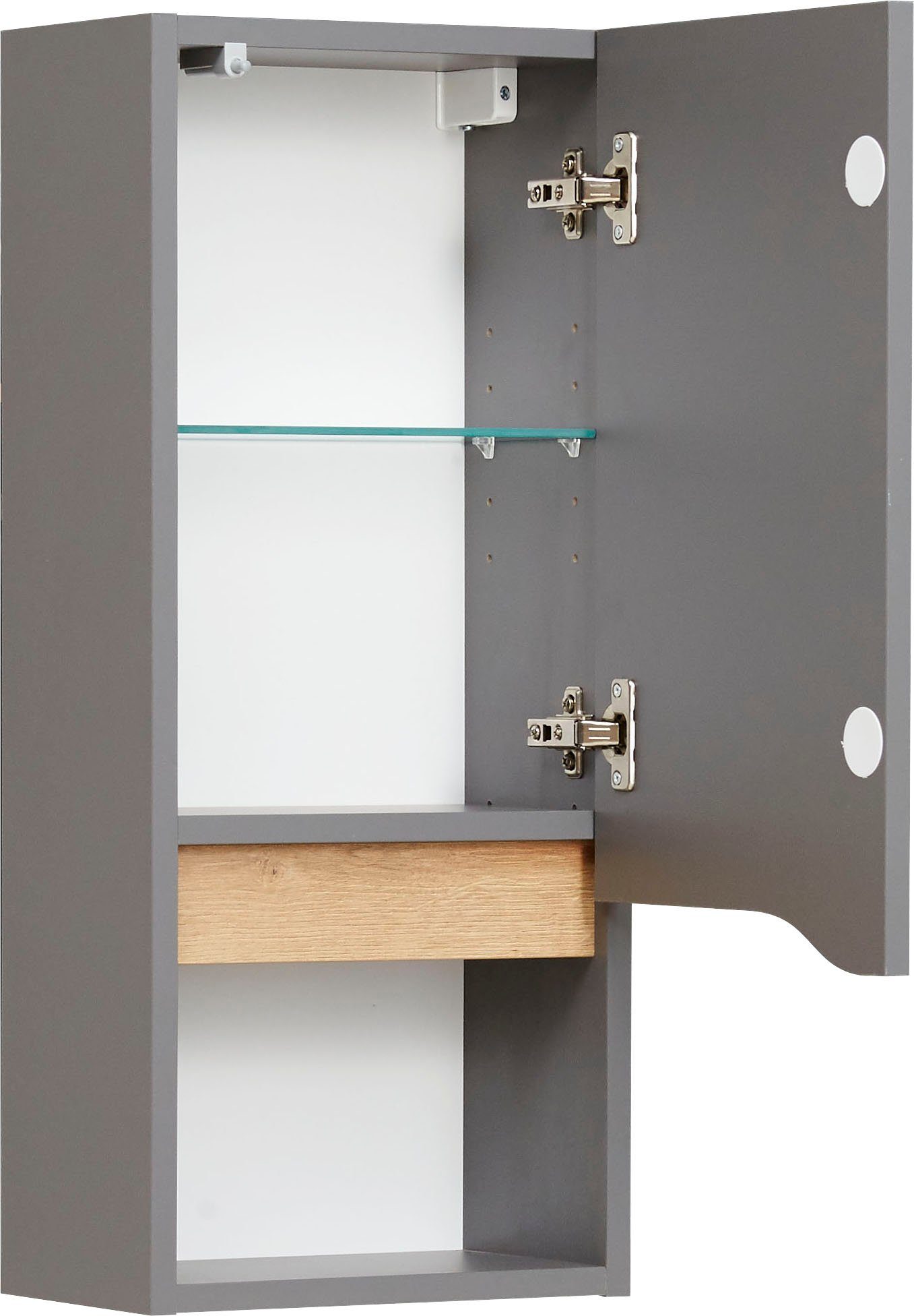 Saphir Hangend kastje Quickset wand-badkast 30 cm breed met 1 deur, 1 open vak