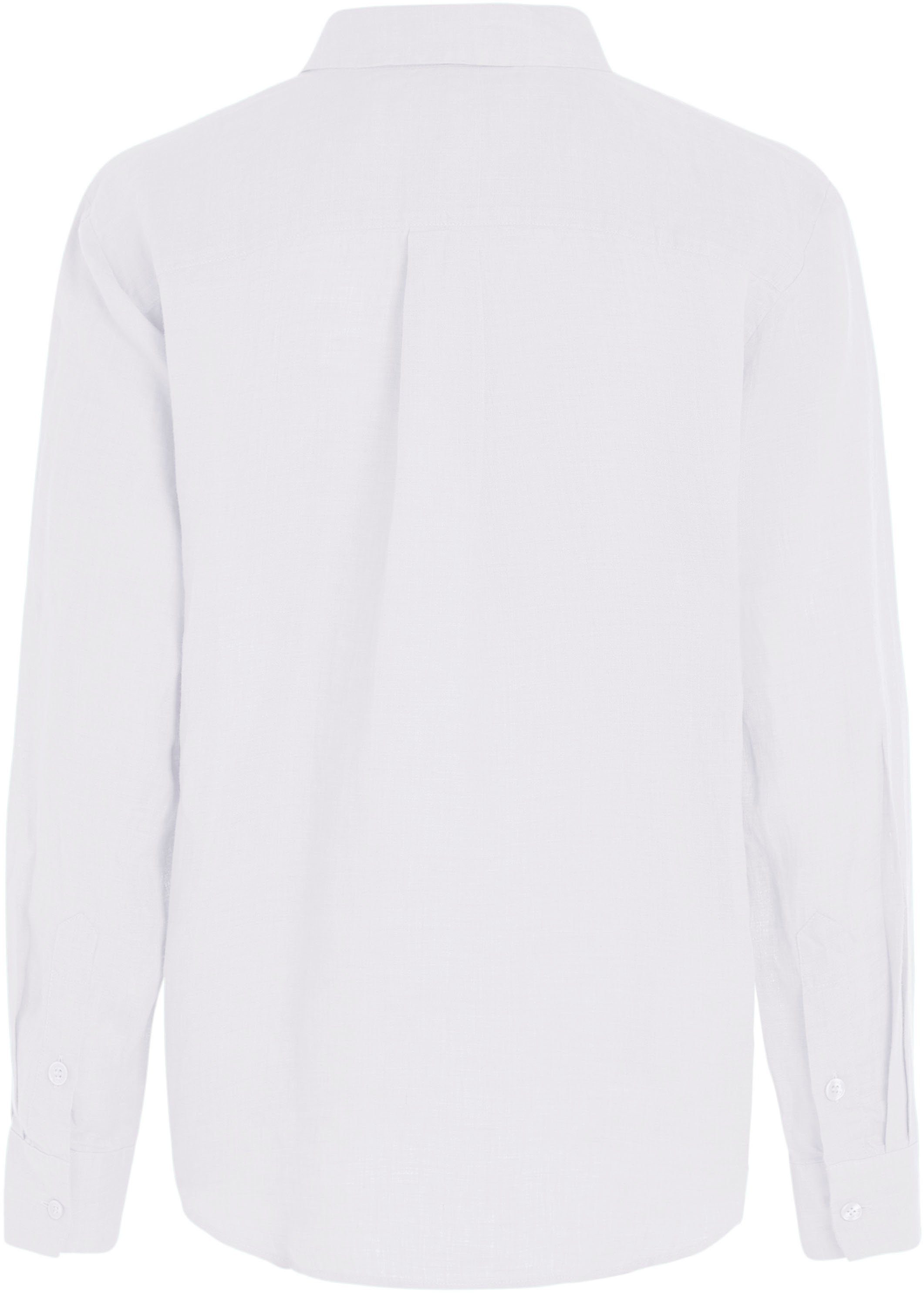 Tommy Hilfiger Overhemdblouse LINEN RELAXED SHIRT LS met logoborduursel op borsthoogte