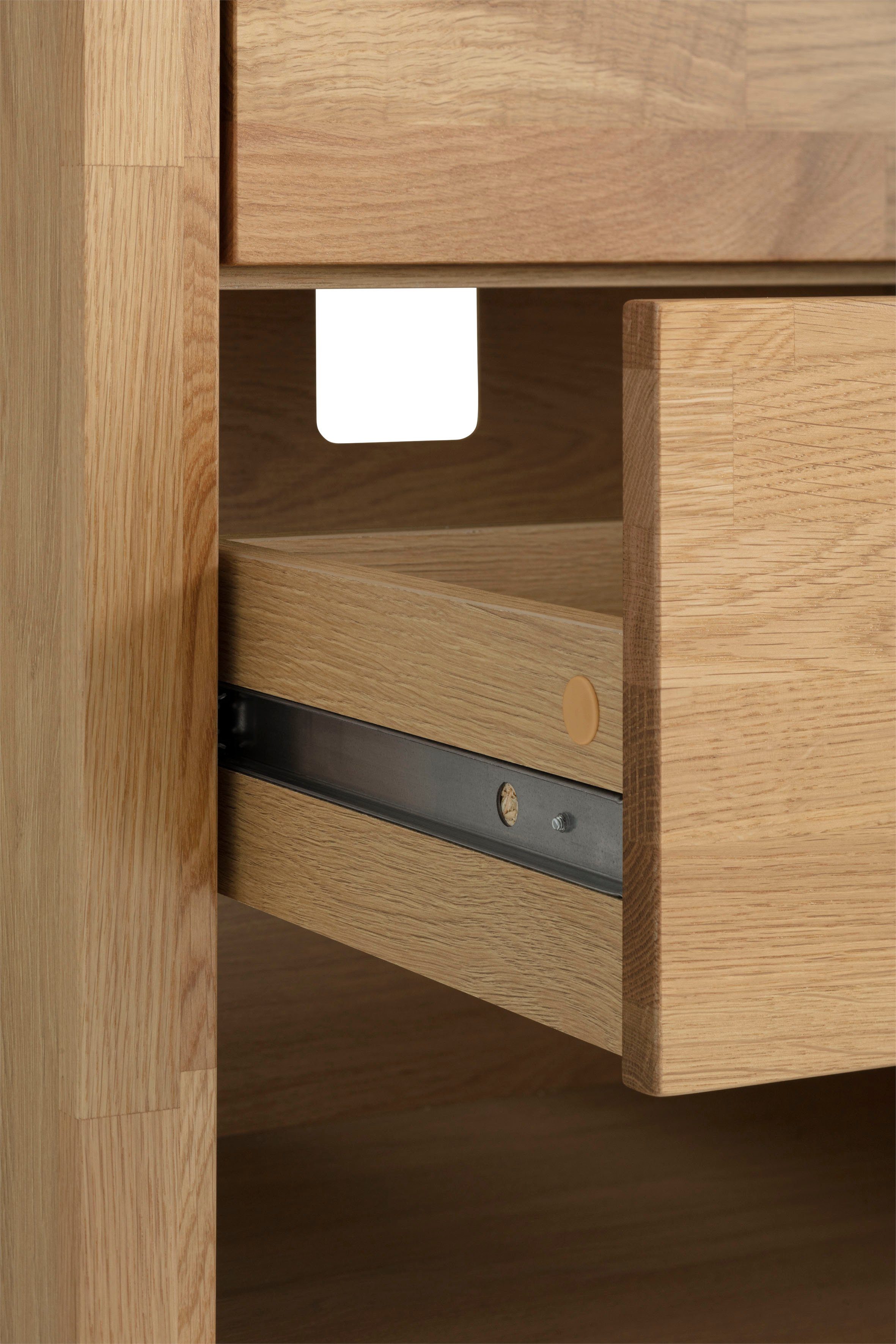 Home affaire Wastafelonderkast Satori Breedte 100 cm, fronten & lijst van eiken, klep en lade