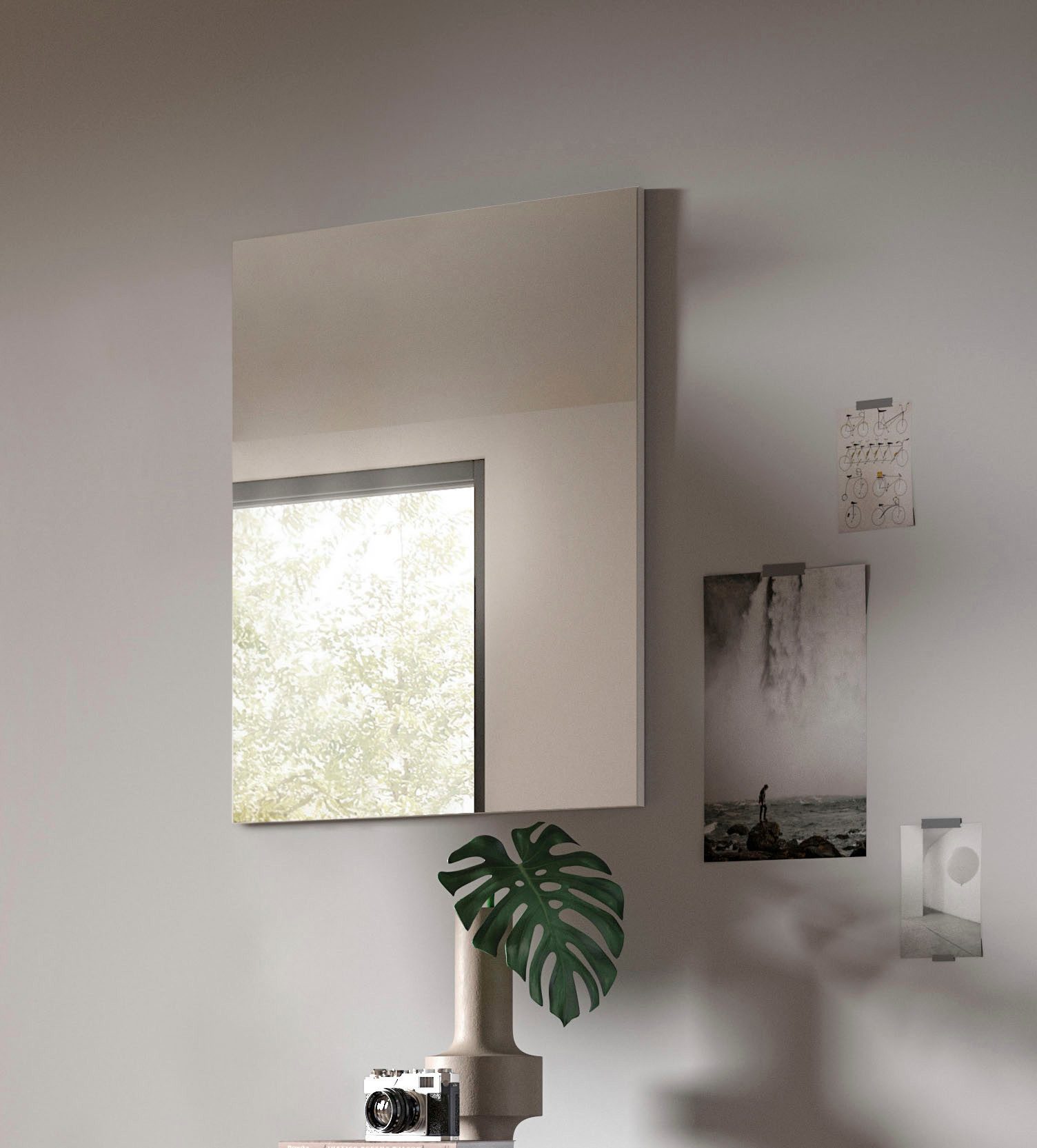 INOSIGN Garderobespiegel Valhe, Breedte 55 cm, inclusief Materiaal voor Wandmontage Spiegel, wandspiegel, gangspiegel, halspiegel, spiegelpaneel