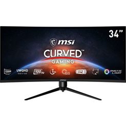 msi curved-gaming-monitor optix mag342cqrv, 86 cm - 34 ", uwqhd zwart