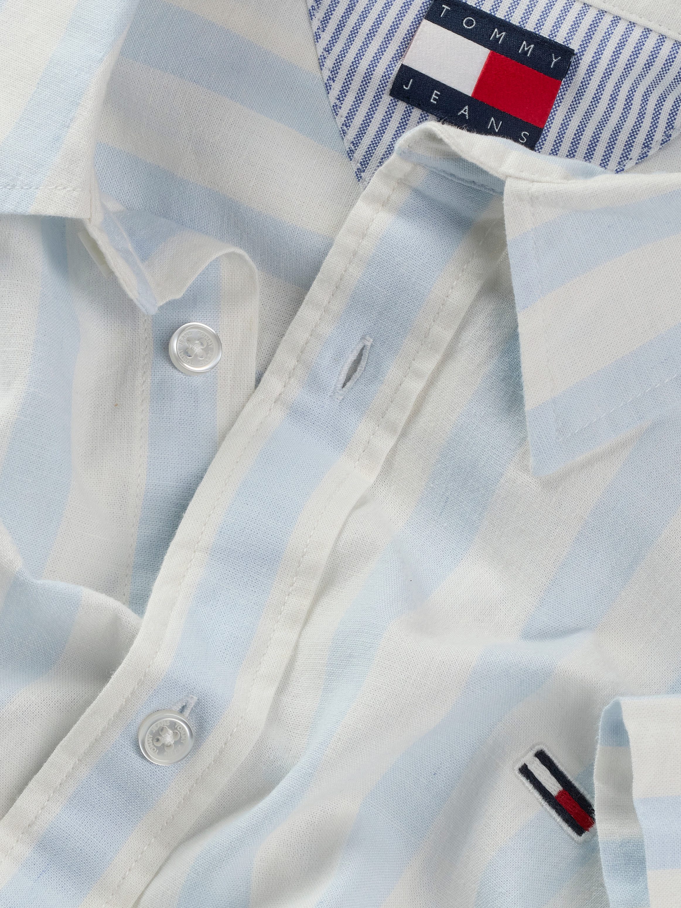 TOMMY JEANS Overhemd met korte mouwen TJM REG LINEN BLEND STP SS SHIRT