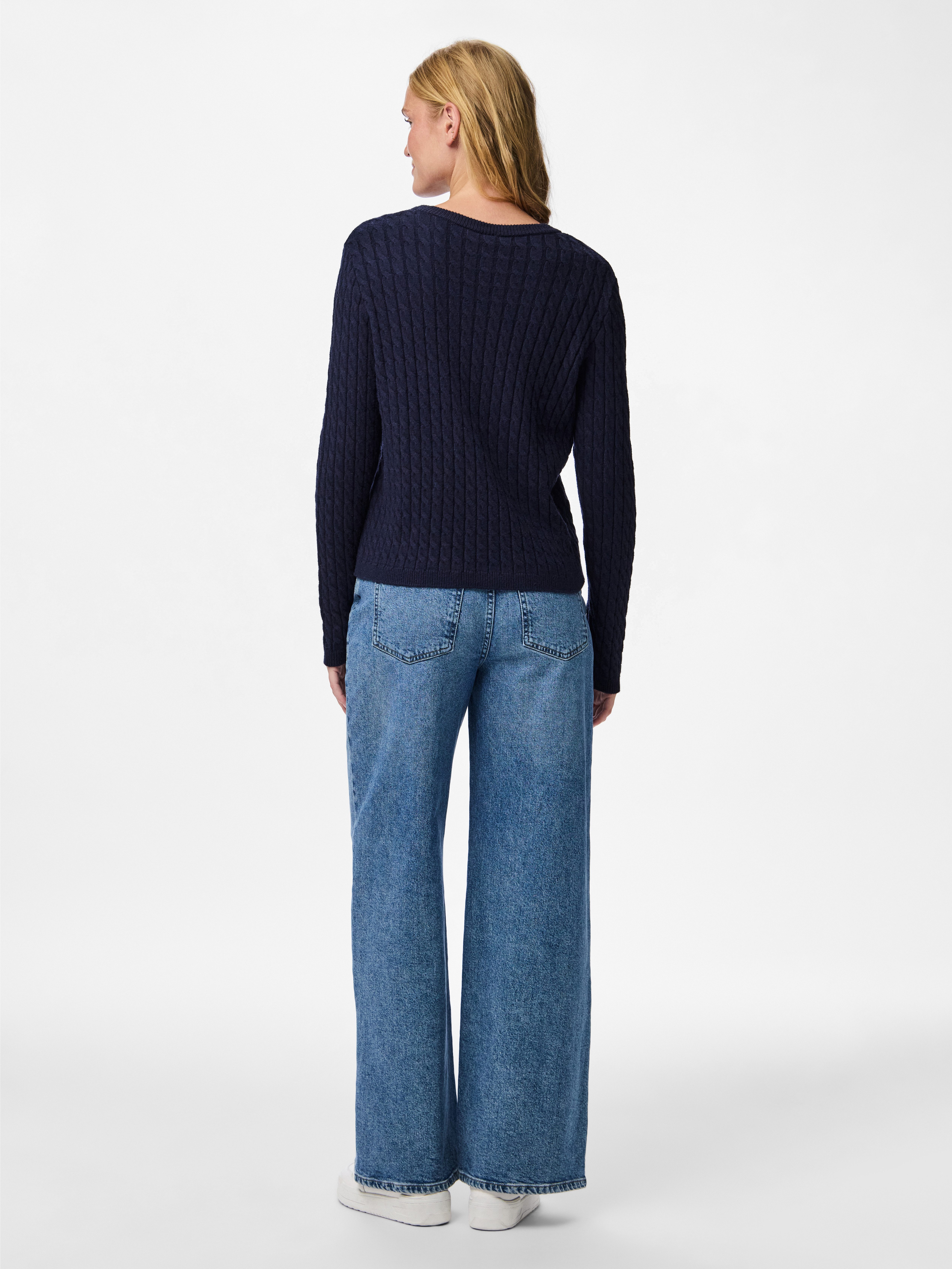 pieces Gebreide trui PCFIA LS CABLE KNIT NOOS BC