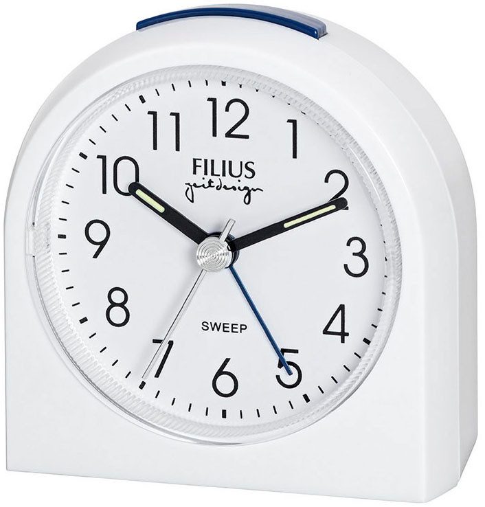 FILIUS zeitdesign Kwarts-wekker schoolspullen wit