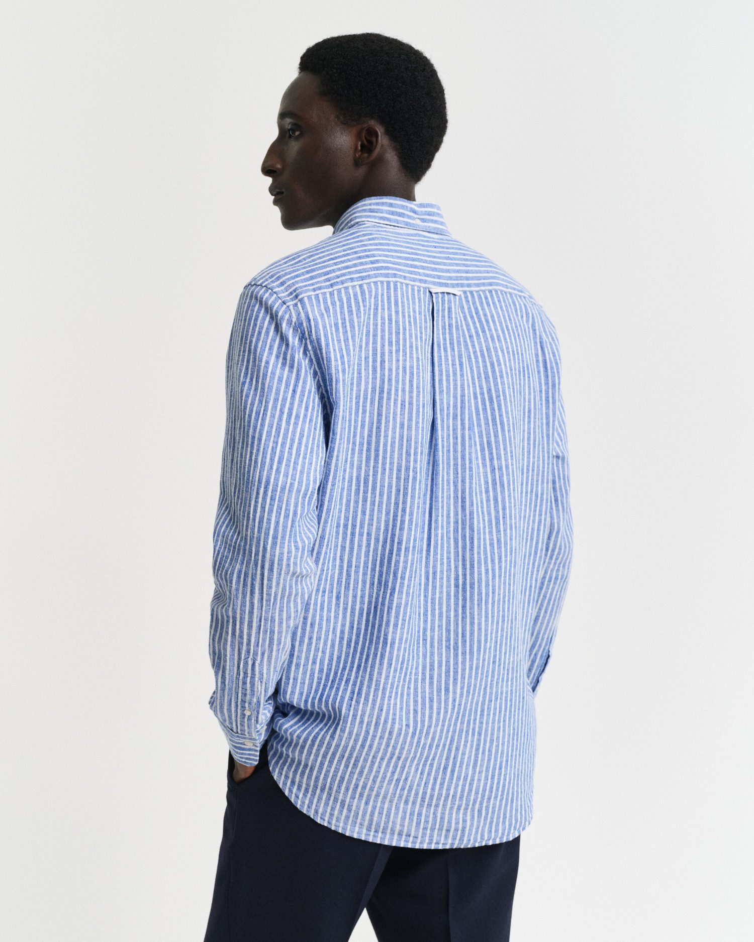 Gant Overhemd met lange mouwen REG COTTON LINEN STRIPE SHIRT