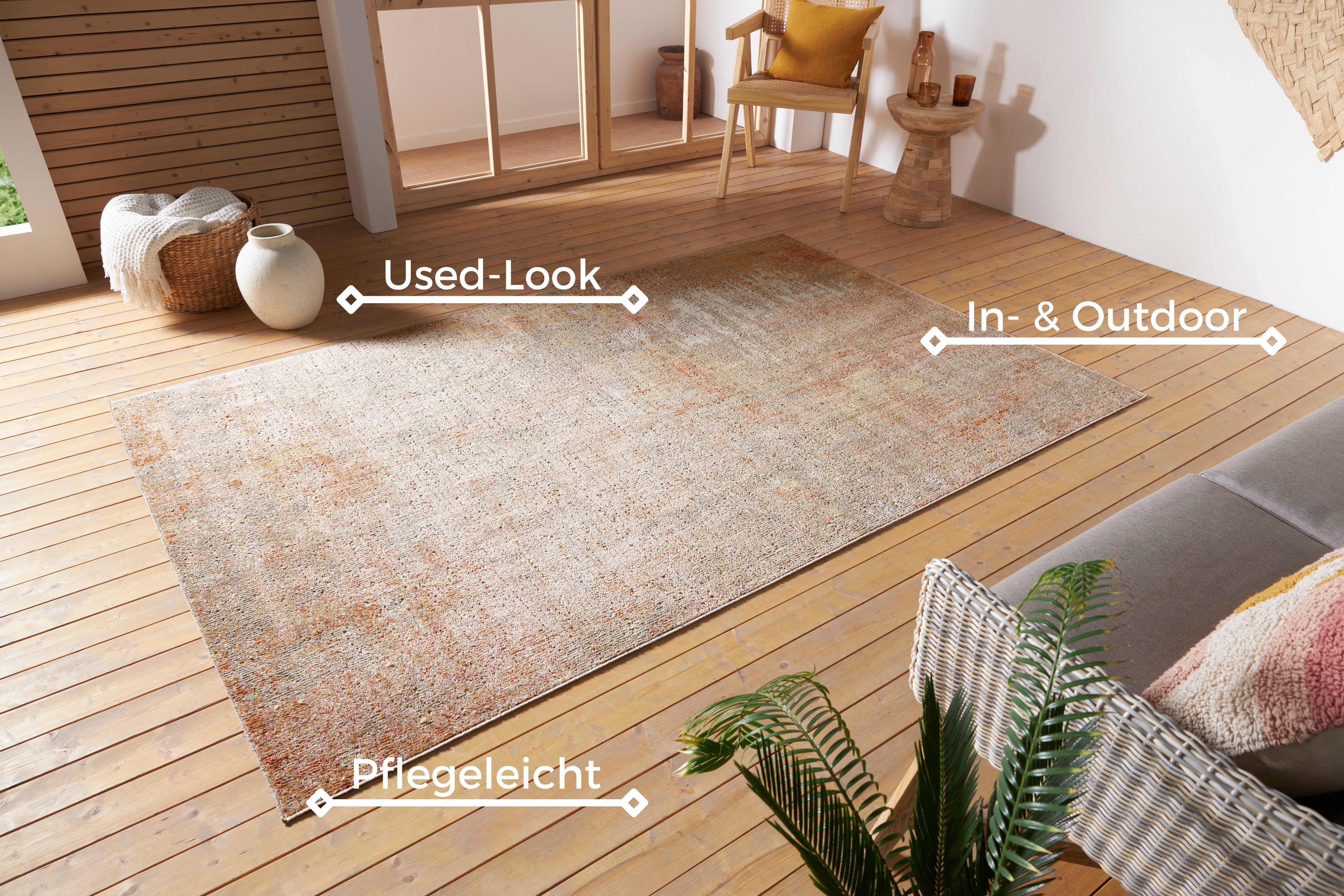 NORTHRUGS Vloerkleed GIZEH In-& outdoor, loper, weerbestendig, balkon, woonkamer, oriënt