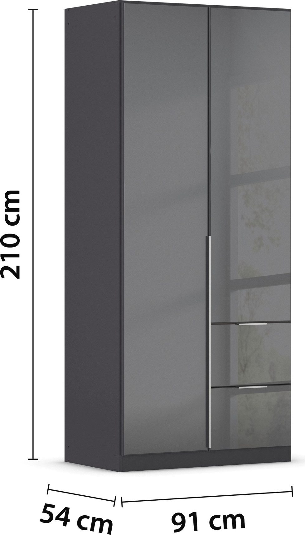 rauch Draaideurkast Kledingkasten kast garderobe AGORDO met glazen front