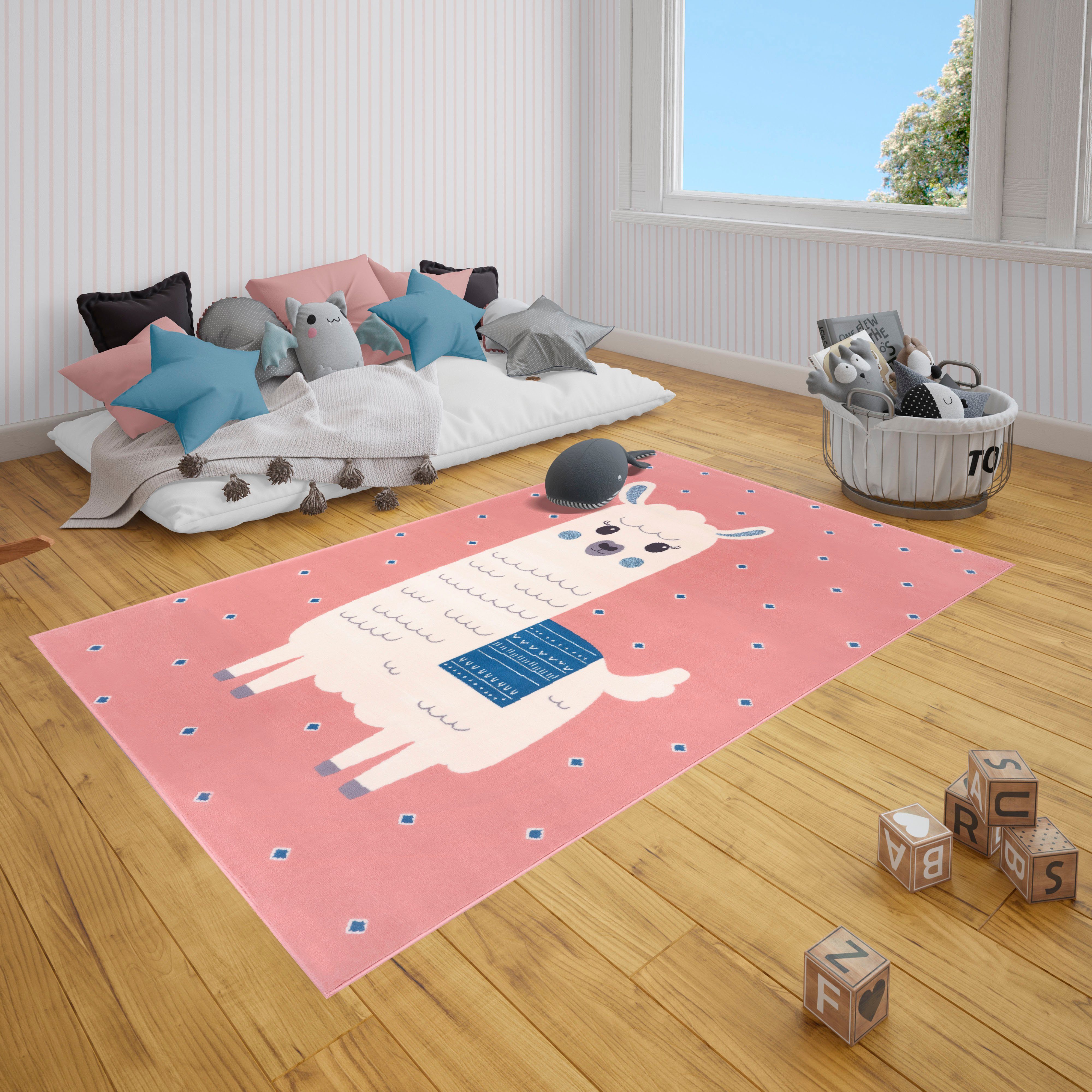 HANSE Home Kindervloerkleed Lama Monty Korte pool, diermotief, slijtvast, gemakkelijk in onderhoud, robuust