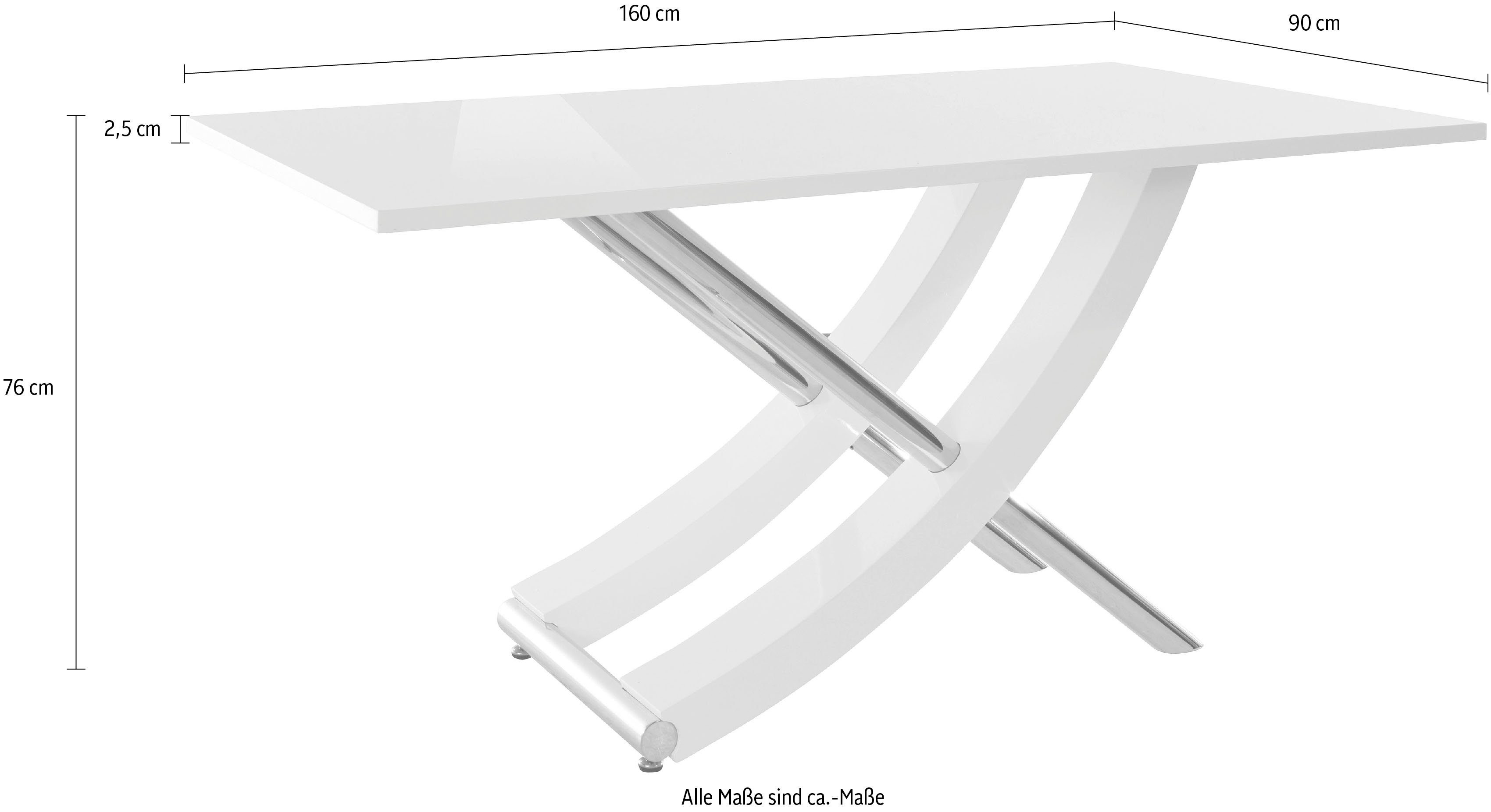 INOSIGN Eettafel Kaleo, TOPSELLER! Breedte 160 cm, modern ontwerp, stabiel, hoogglans