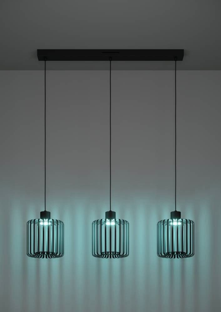 EGLO Hanglamp GINESTRONE-Z Hängelampe schwarz, ZigBee 3.0, Timer, Pendelleuchte, Hanglamp, ZigBee, app en spraakbesturing Alexa, RGB, dimbaar (1 stuk)