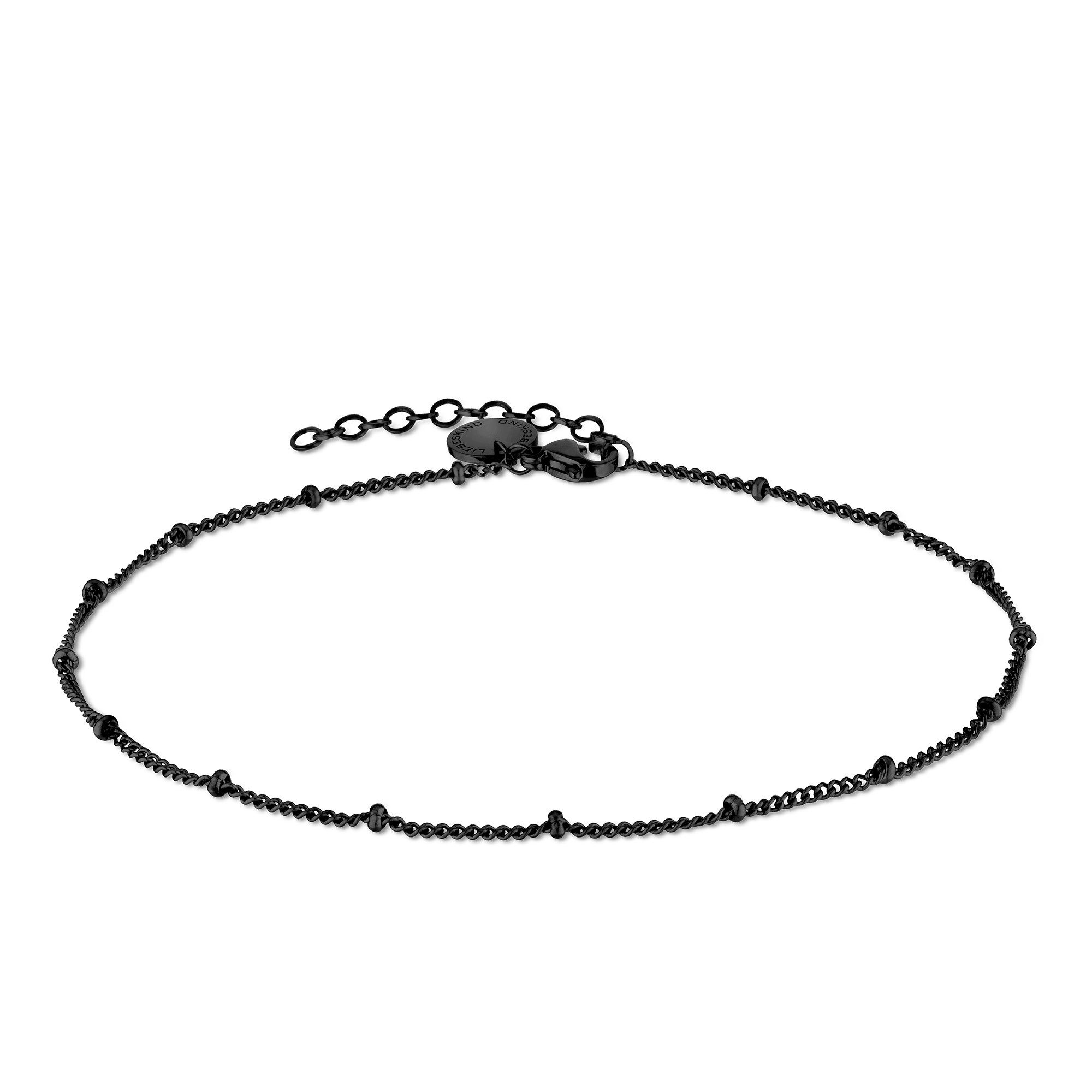 Liebeskind Berlin Enkelkettinkje Sieraden RVS Body Sieraden The Simple Solo LJ-1537-A-27 dames enkelkettinkjes zwart