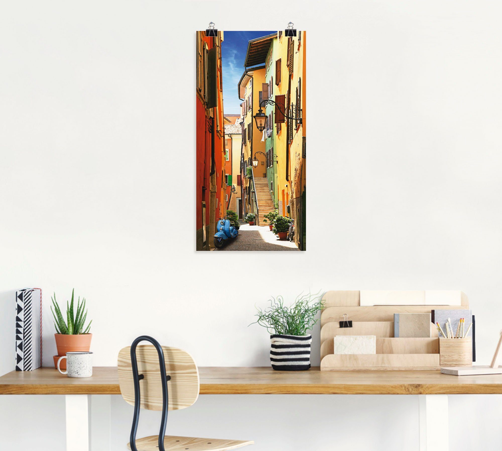 Artland Artprint Altstadtgasse Riva del Garda als artprint op linnen, poster, muursticker in verschillende maten