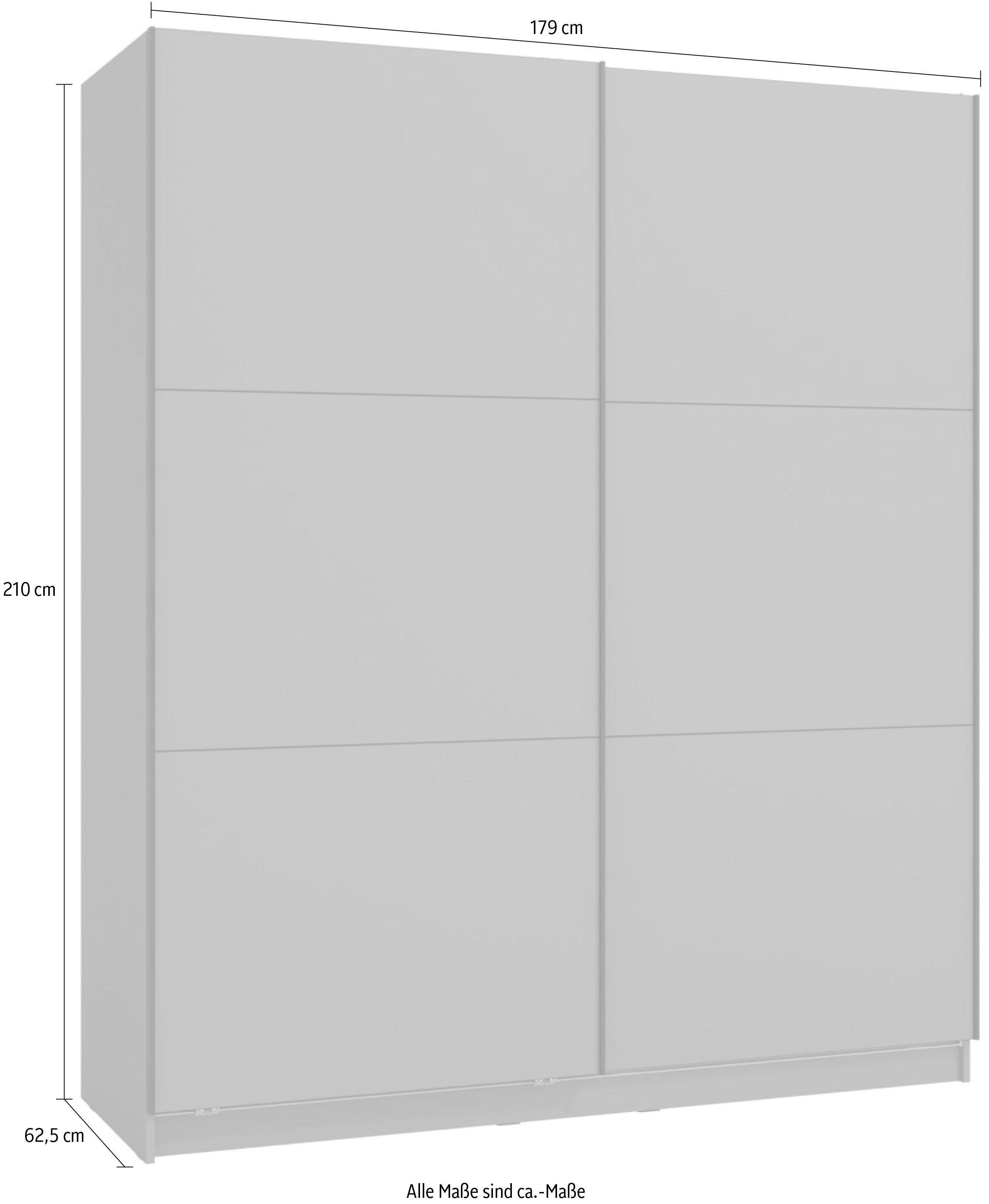 INOSIGN Zweefdeurkast Sierra klassieke kledingkast linnenkast 179 of 217 cm breed met volledige binnenindeling, fsc®-gecertificeerd houtmateriaal