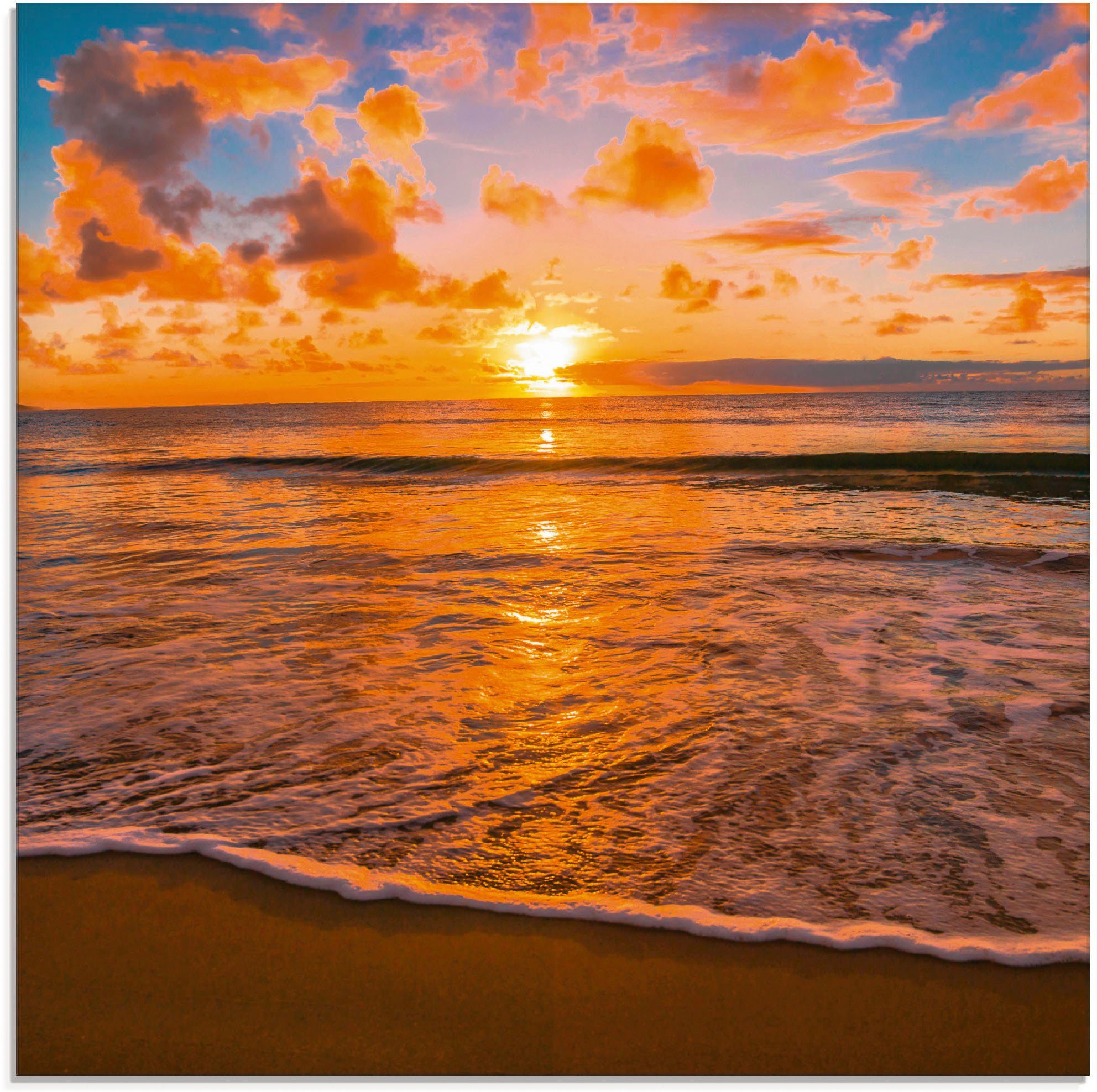Artland Print op glas Mooie tropische zonsondergang aan het strand (1 stuk)