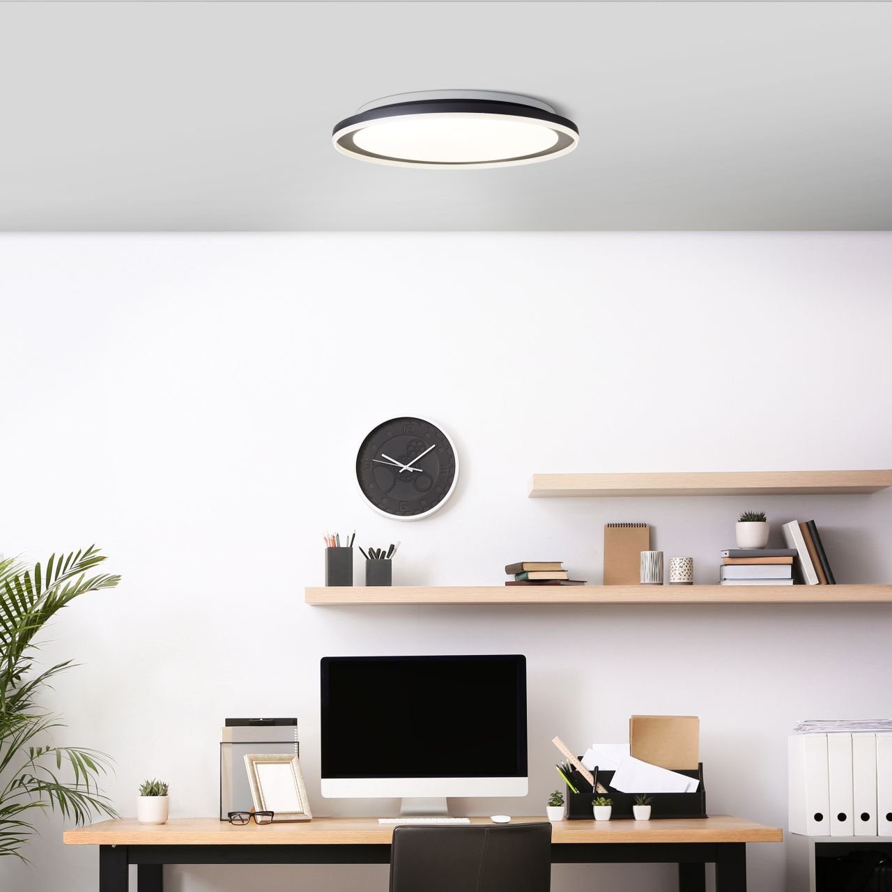 Brilliant Leuchten Plafondlamp Pederson met afstandsbediening dimbaar ø 55 cm - 6600 lumen, lichtkleur instelbaar (1 stuk)