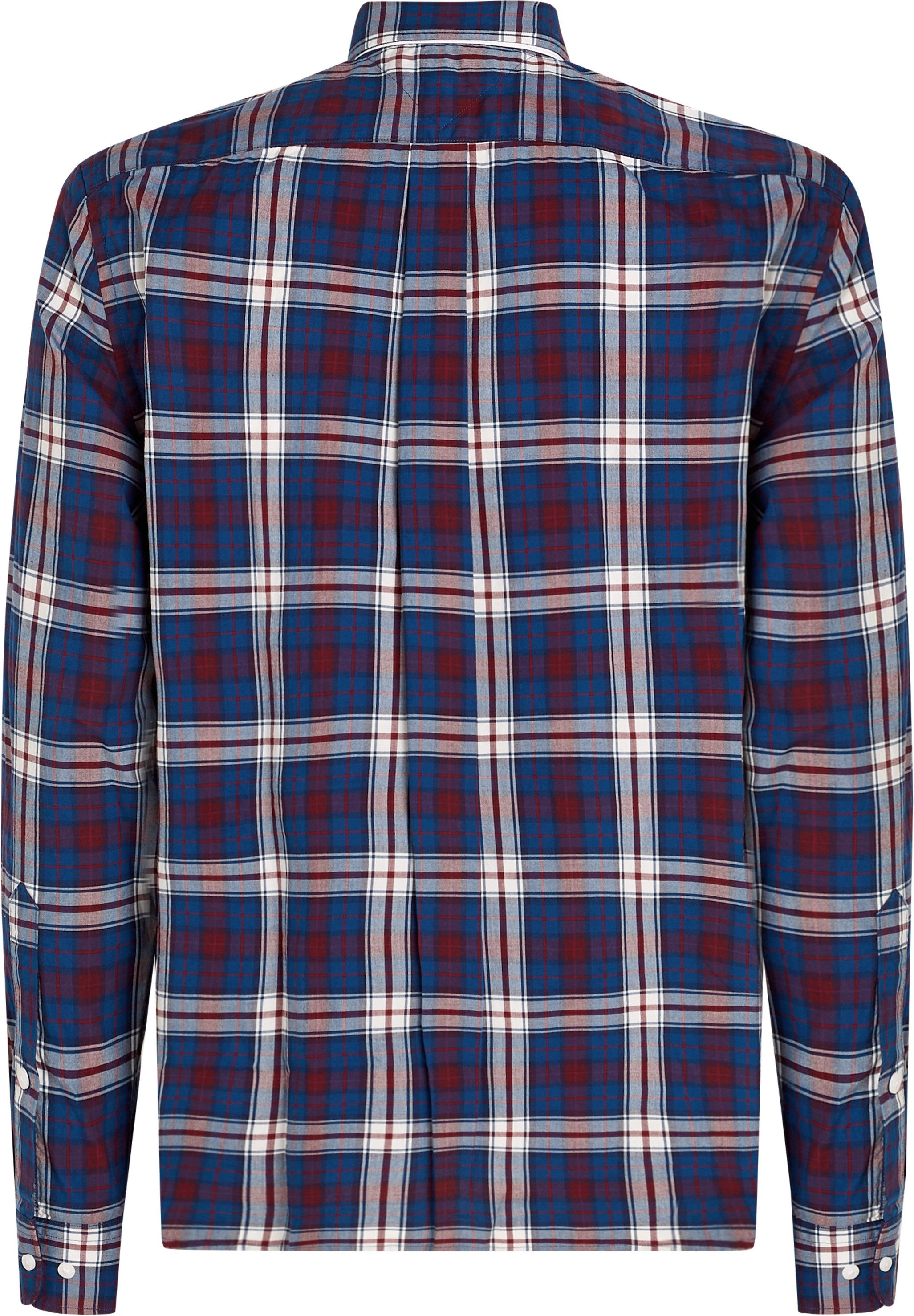 Tommy Hilfiger Overhemd met lange mouwen BT-FLEX POPLIN TMY TARTAN RF S-B in grote maten, met logo-borduursel op borsthoogte