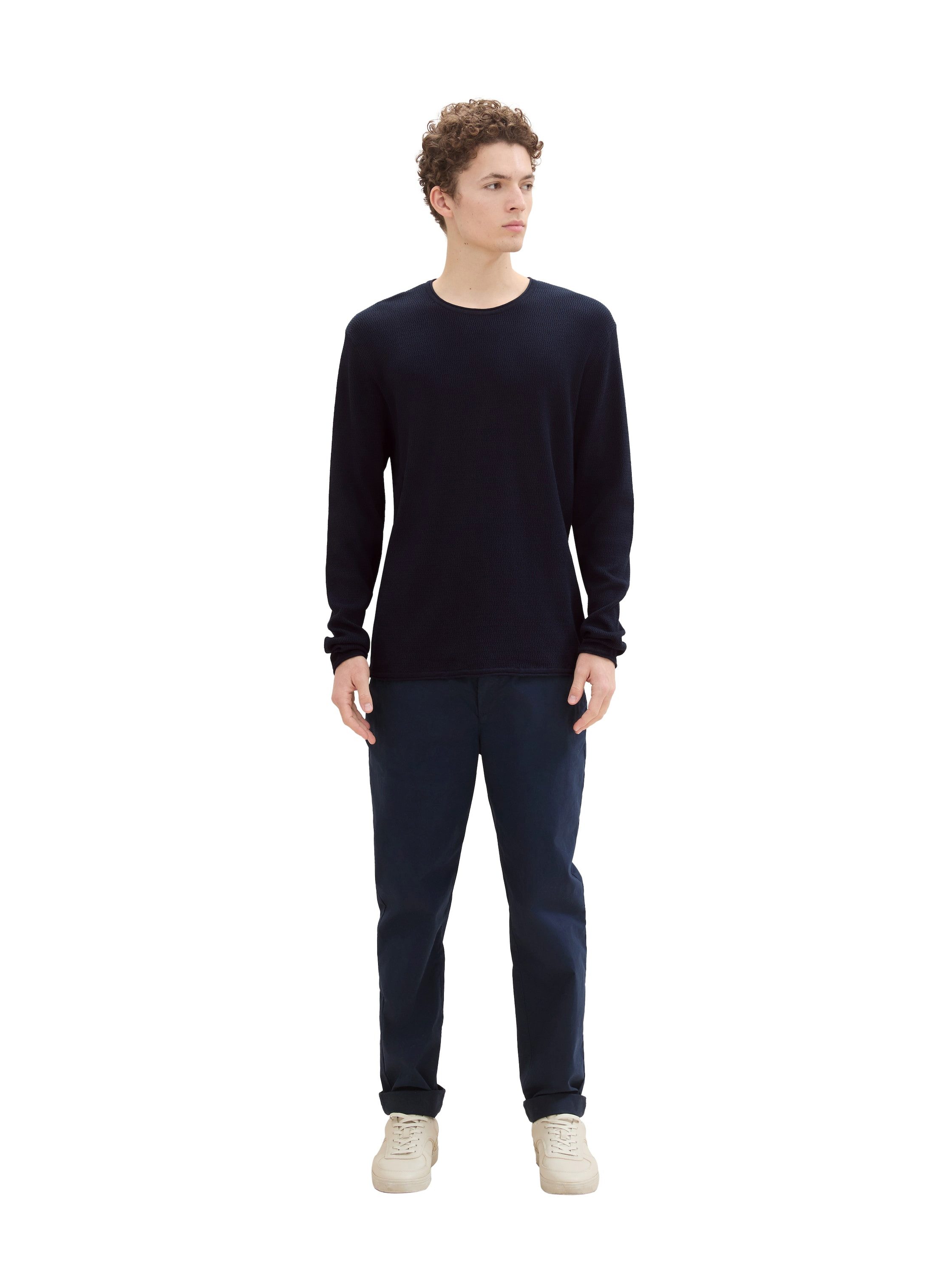 Tom Tailor Denim Trui met ronde hals met structuur