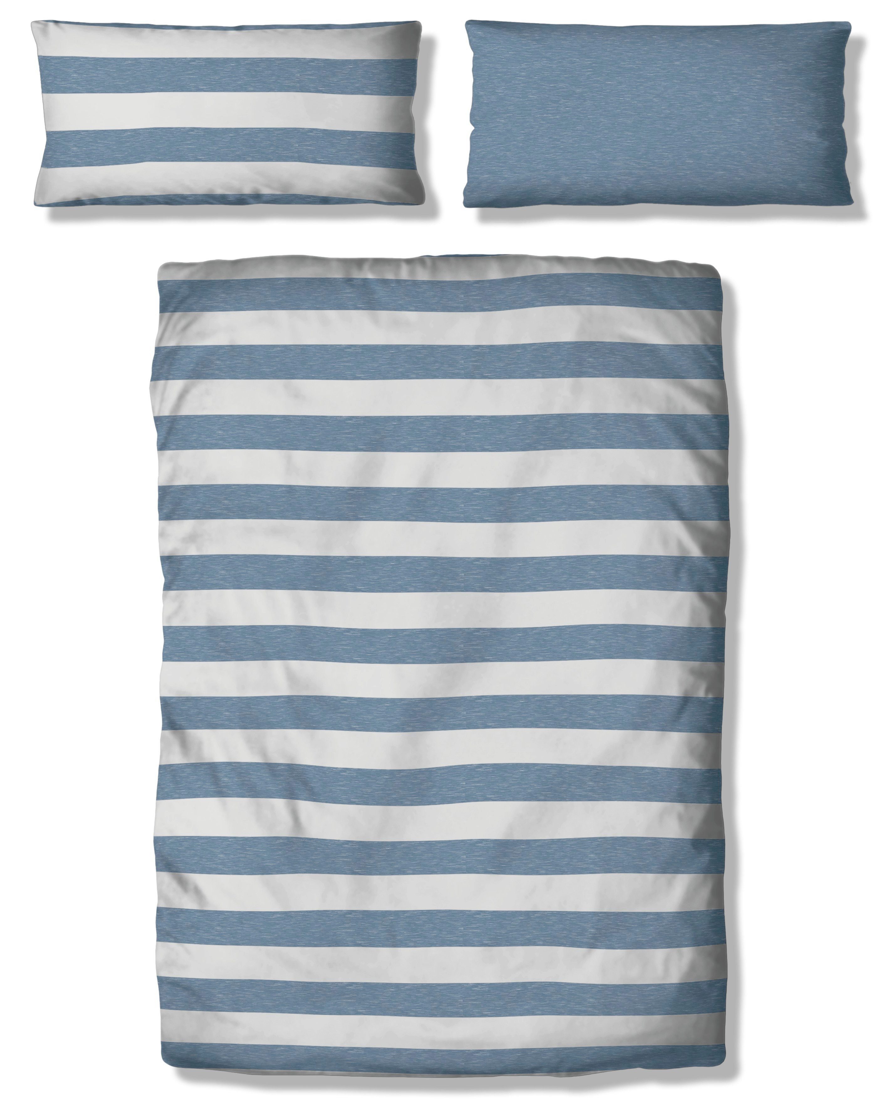 OTTO products Tweezijdig te gebruiken overtrekset Bigstripe 100% biokatoen gots-gecertificeerd, streepdesign in mêlee-look (2-delig)