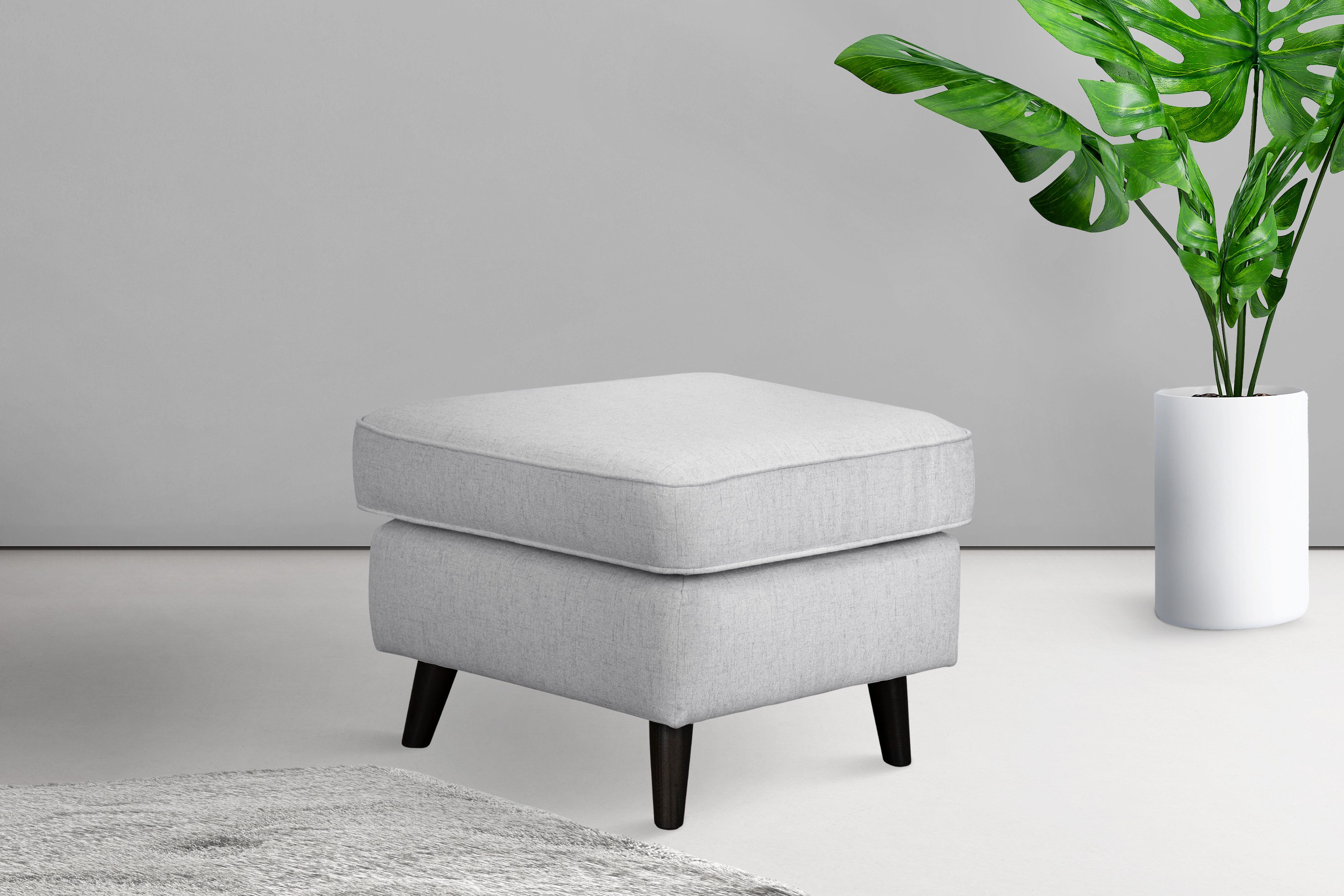 Home affaire Hocker Poef CHISTELLE, ook in bouclé met golfondersteuning, afmetingen: bxdxh: 57x57x46 cm