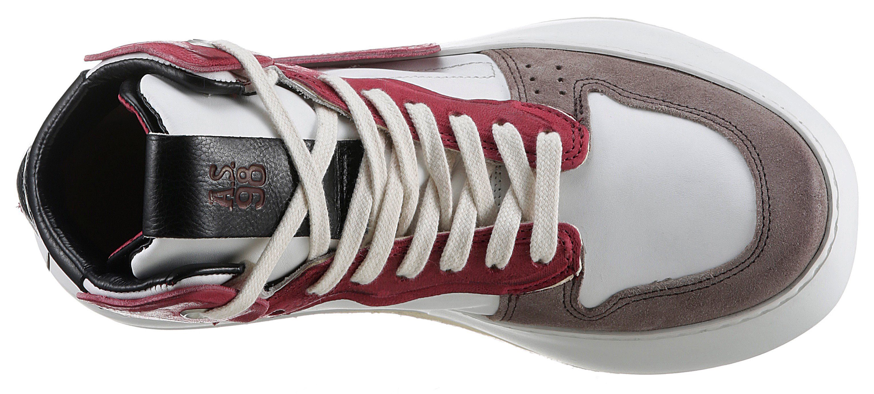 A.S.98 Plateausneakers Hilfi veterschoenen, high top sneakers, chunky boot met contrasterende afwerkingen