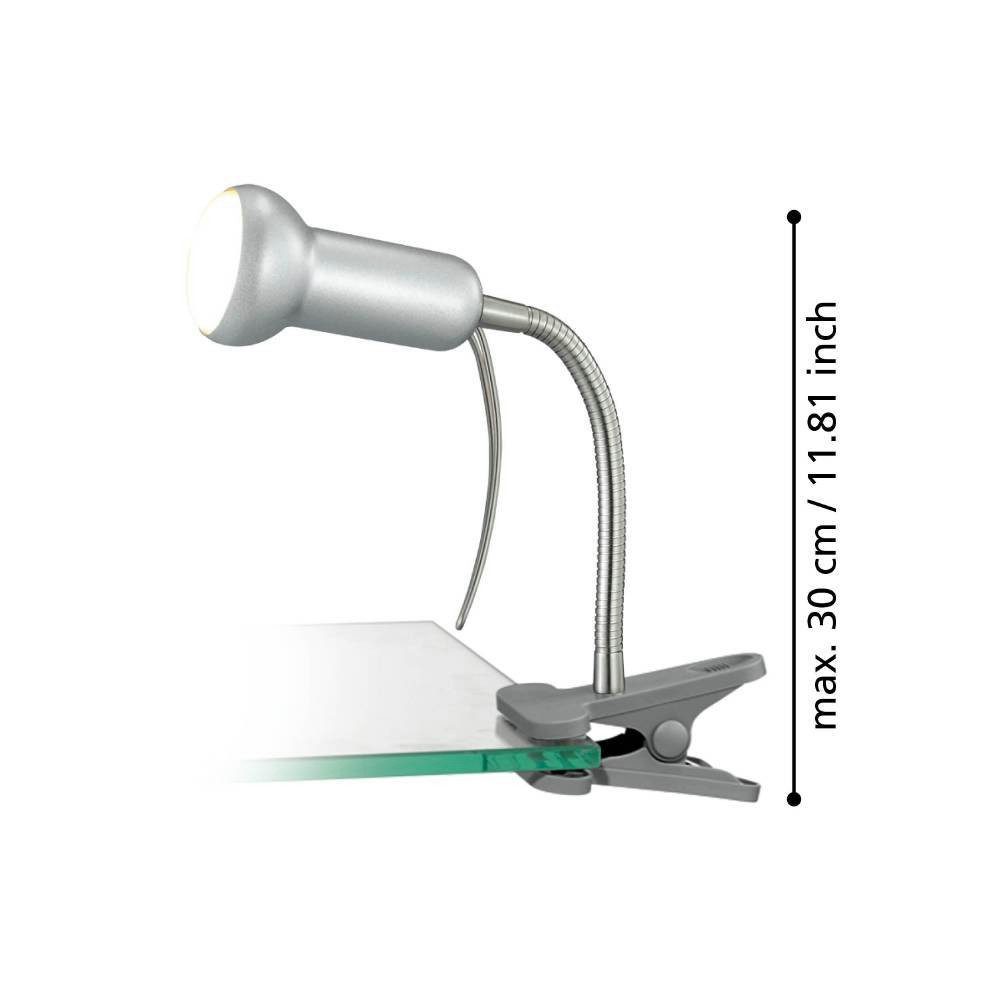 EGLO Klemlamp FABIO klemspot, zilver, excl. lichtbron E14, met klem, kantoor