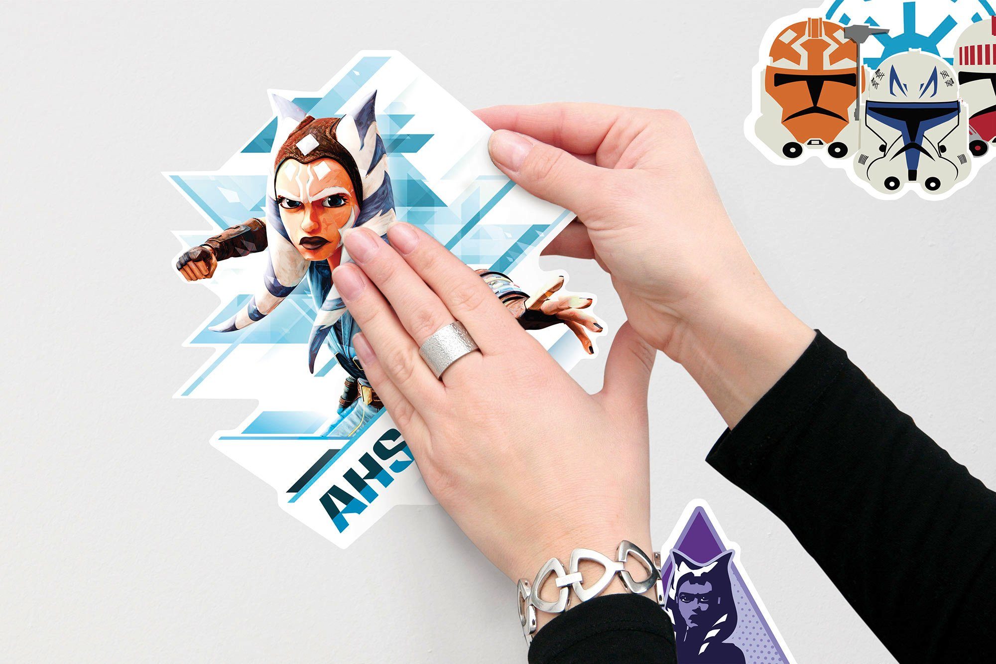 Komar Wandfolie Clone Wars Badges - afm. 100 x 70 cm zelfklevend, wandstickers, kinderkamer (10-delig)