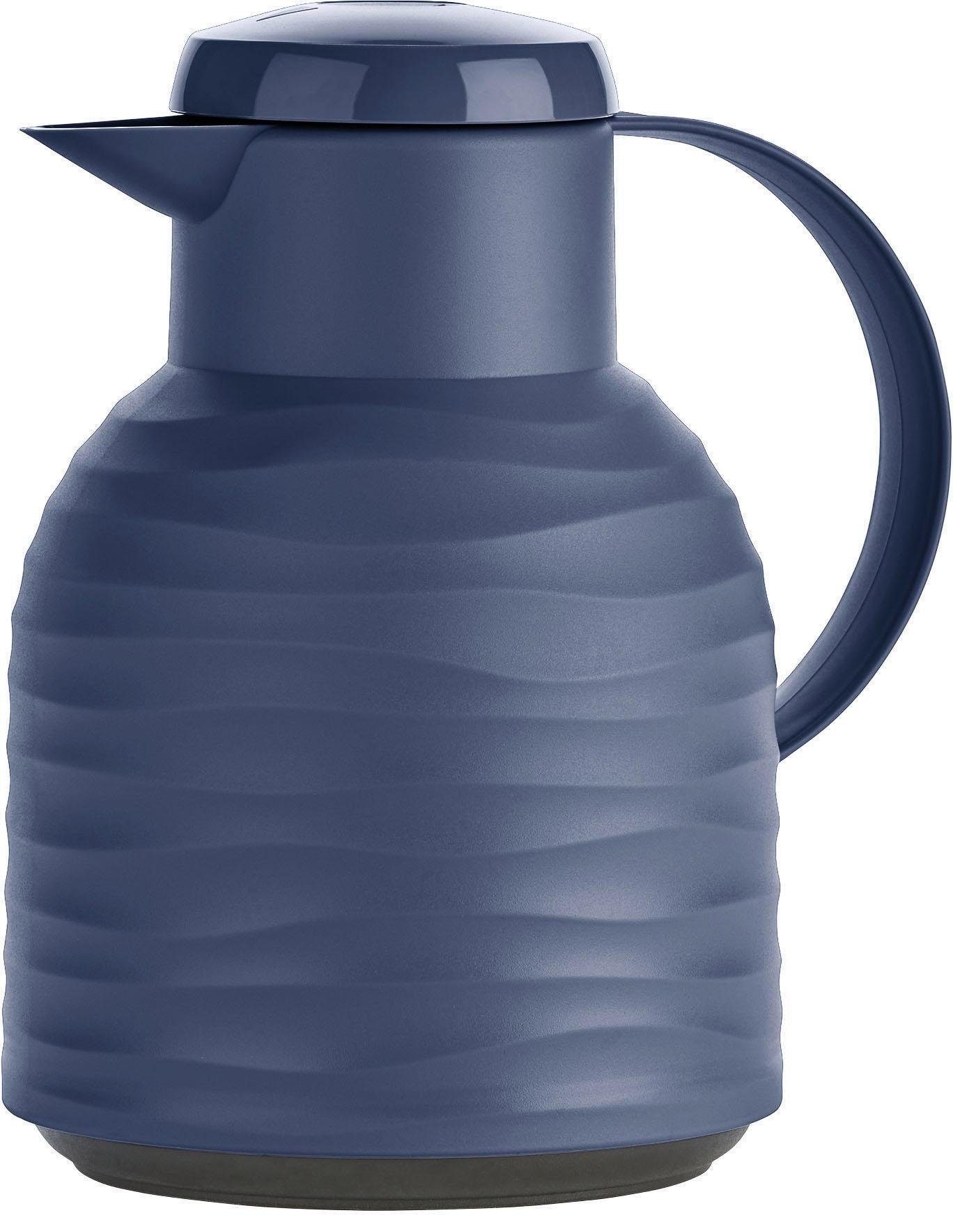 Emsa Thermoskan Samba Wave Made in Germany, 12u warm/24u koud, Quick-Press deksel, glazen fles