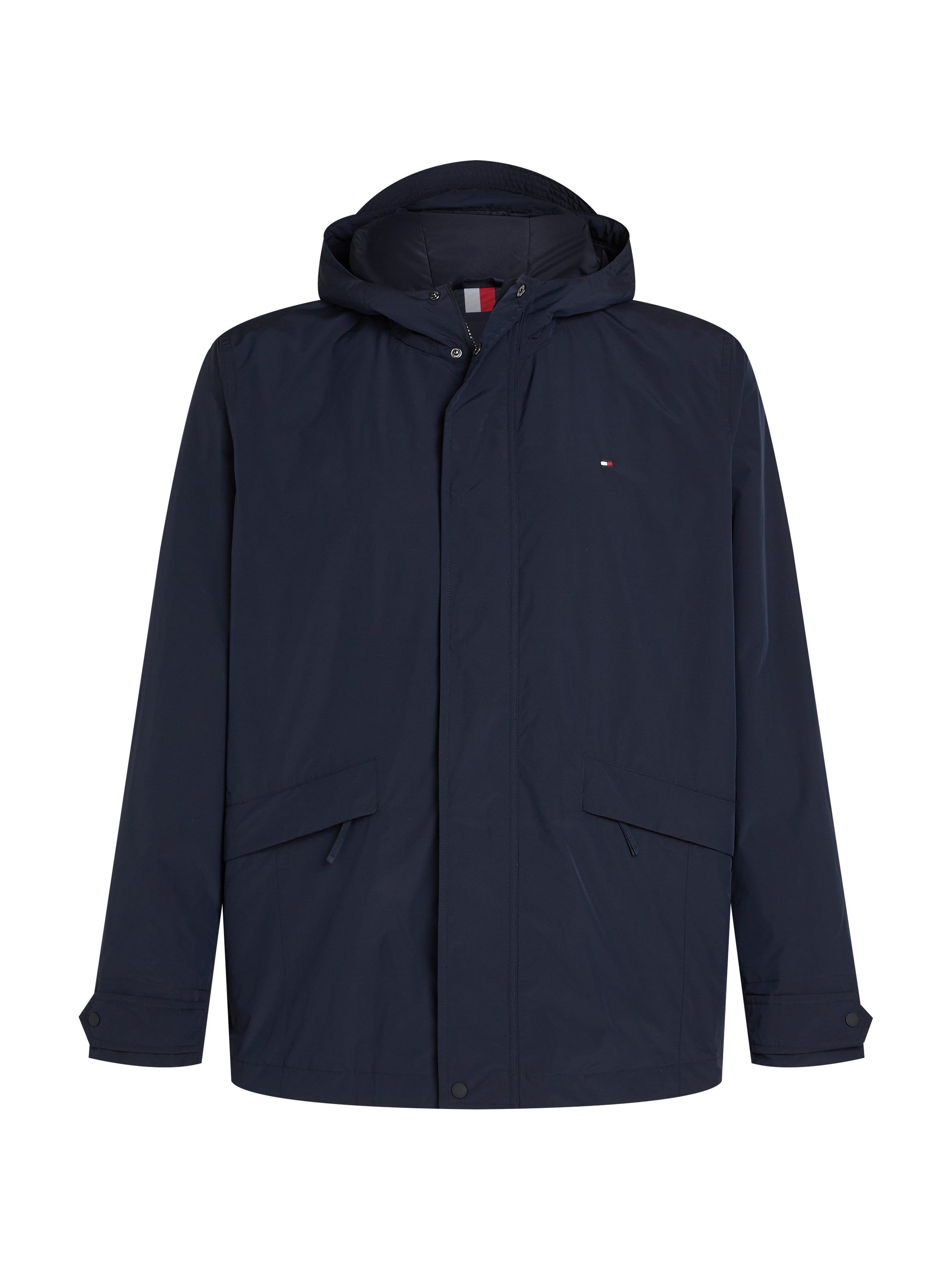 Tommy Hilfiger Allweatherjack BT-LW PACKABLE HOODED JKT-B in grote maten, logoborduring