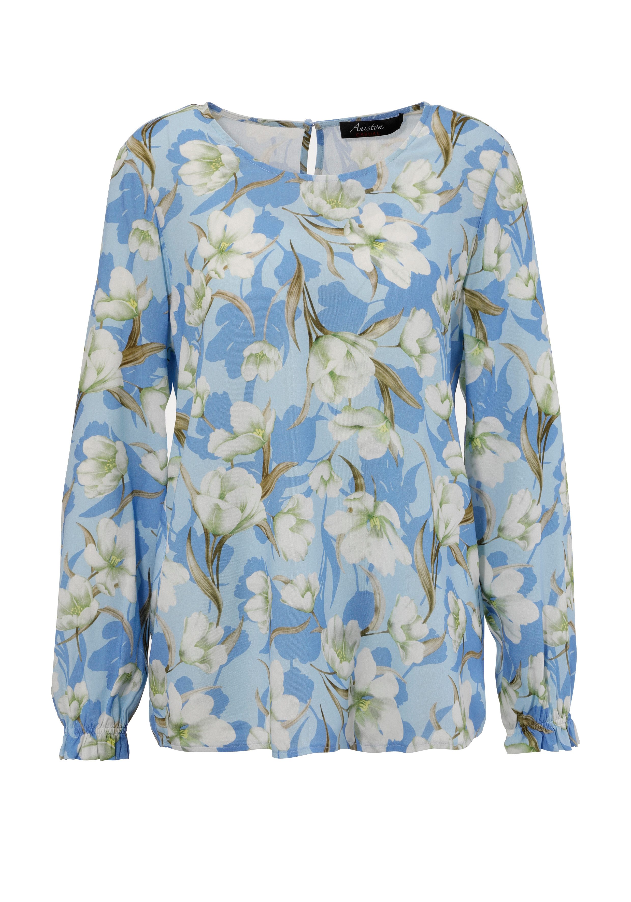 Aniston CASUAL Blouse zonder sluiting met harmonieuze bloemenprint - nieuwe collectie