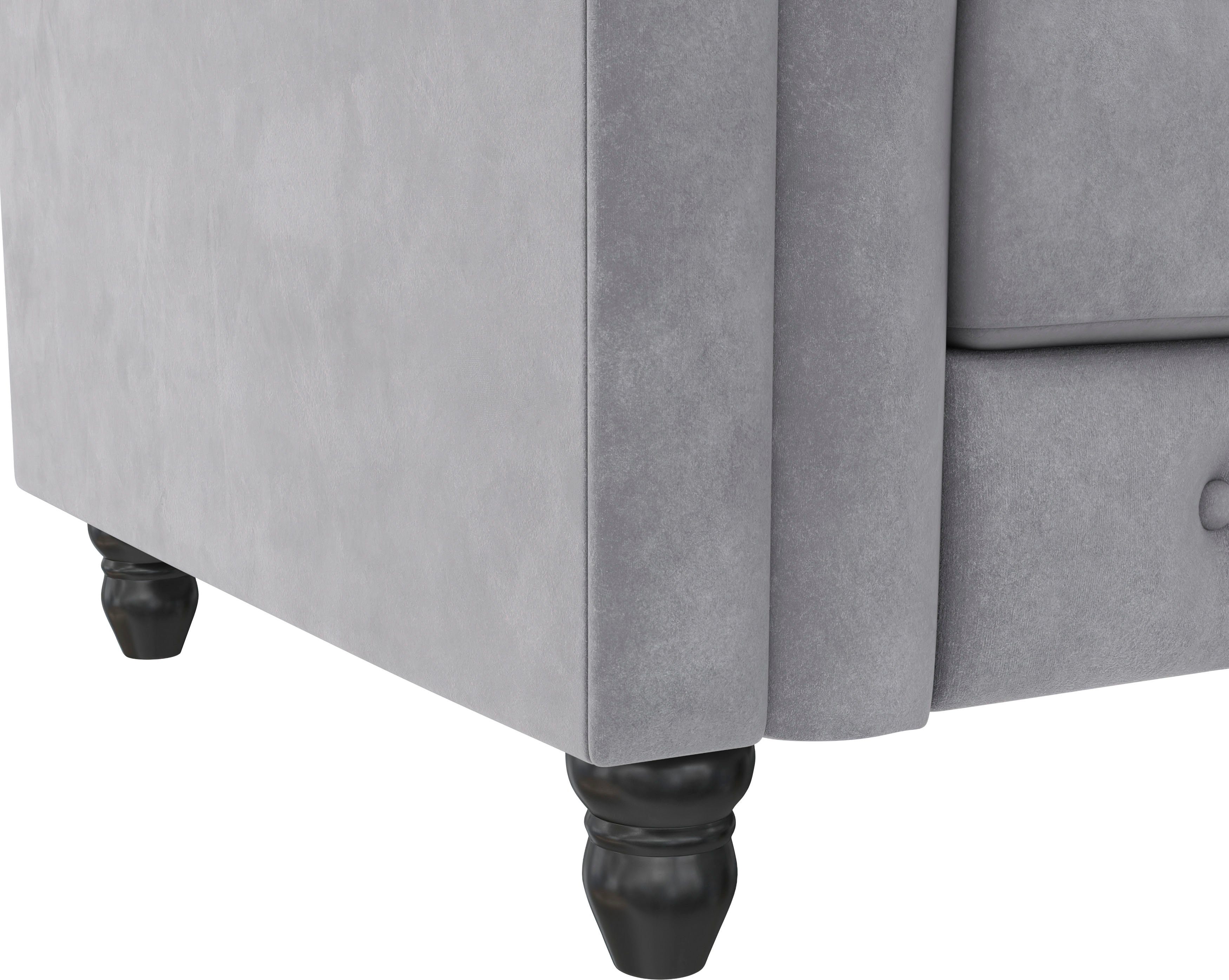 Dorel Home Chesterfield-fauteuil Felix met rugleuning 3-voudig verstelbaar, benen massief hout, zithoogte 46 cm