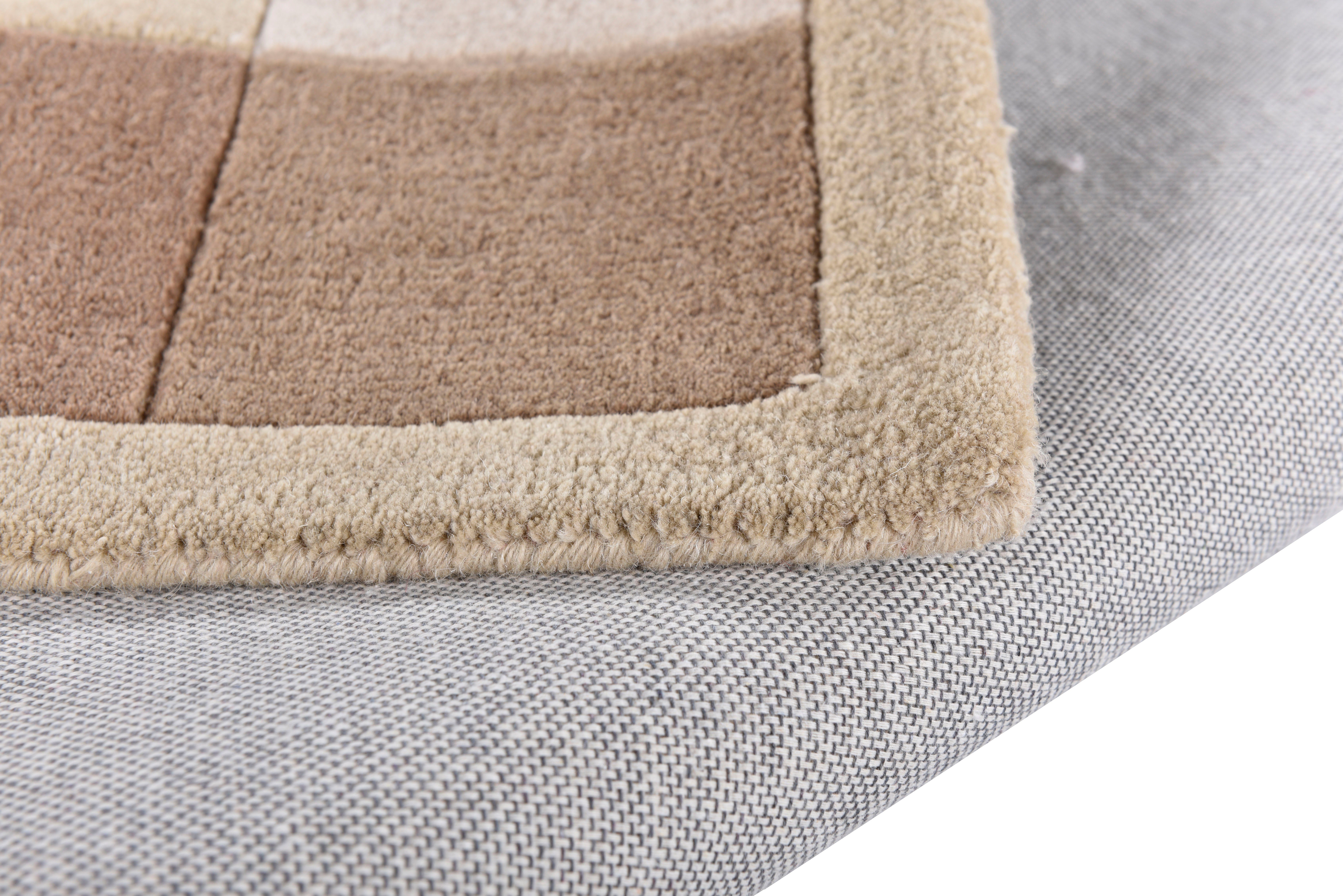 THEKO Wollen kleed Royal Nepali 3085 zuivere wol, handgetuft, unikleuren, met randdessin, modern design