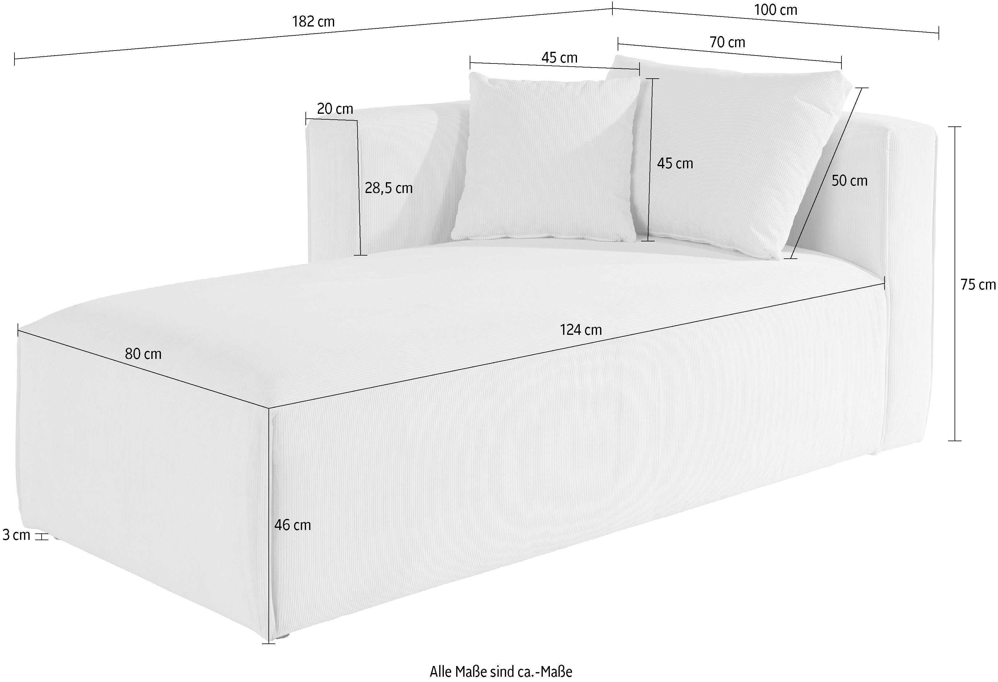 Guido Maria Kretschmer Home&Living Ottomane Comfine Modulaire ottomane om zelf samen te stellen, in 3 bekledingvarianten