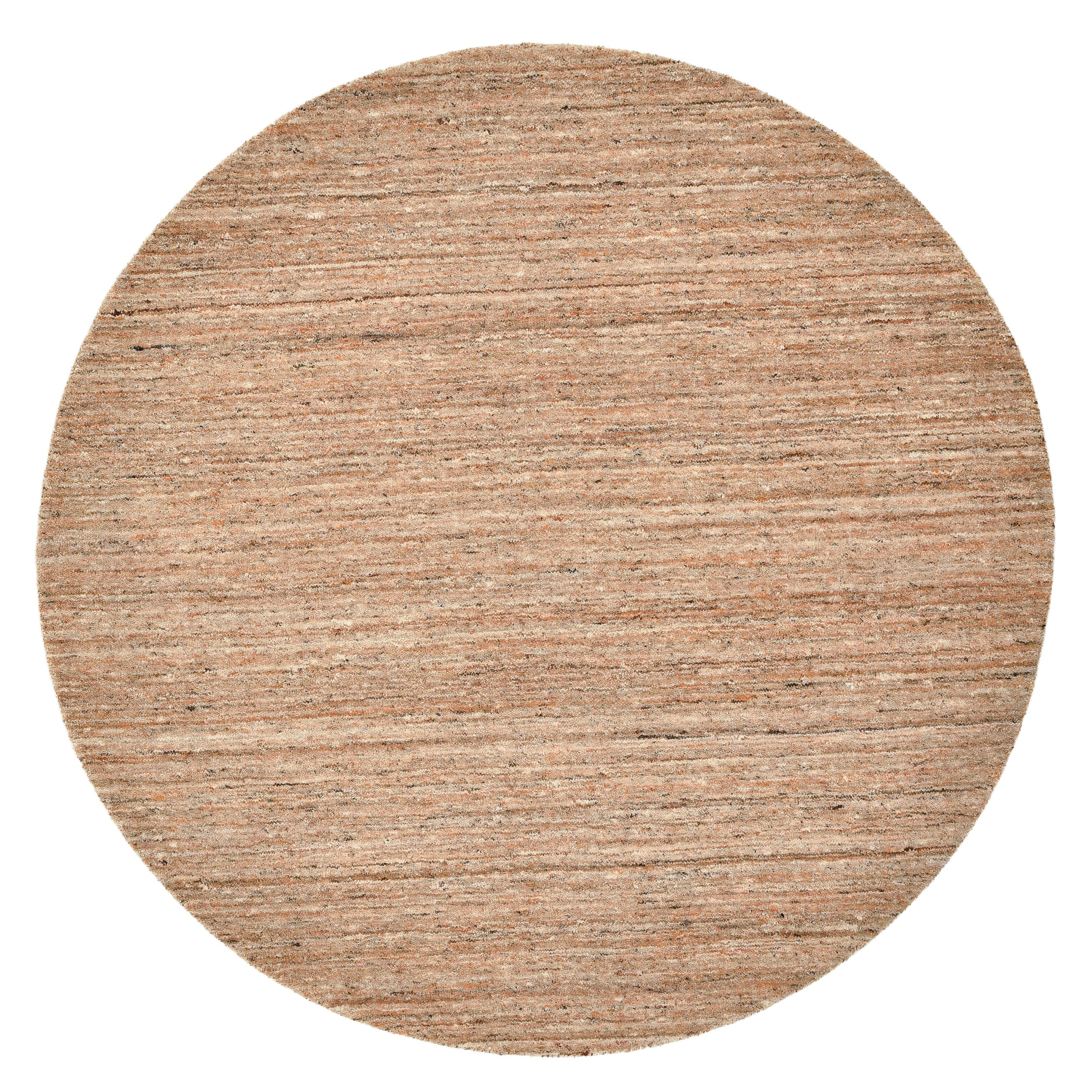 THEKO Wollen kleed Pure Uni Handgeweven vloerkleed, mêlee, zuivere wol wollen vloerkleden maat Ø 190 cm x 14 mm beige