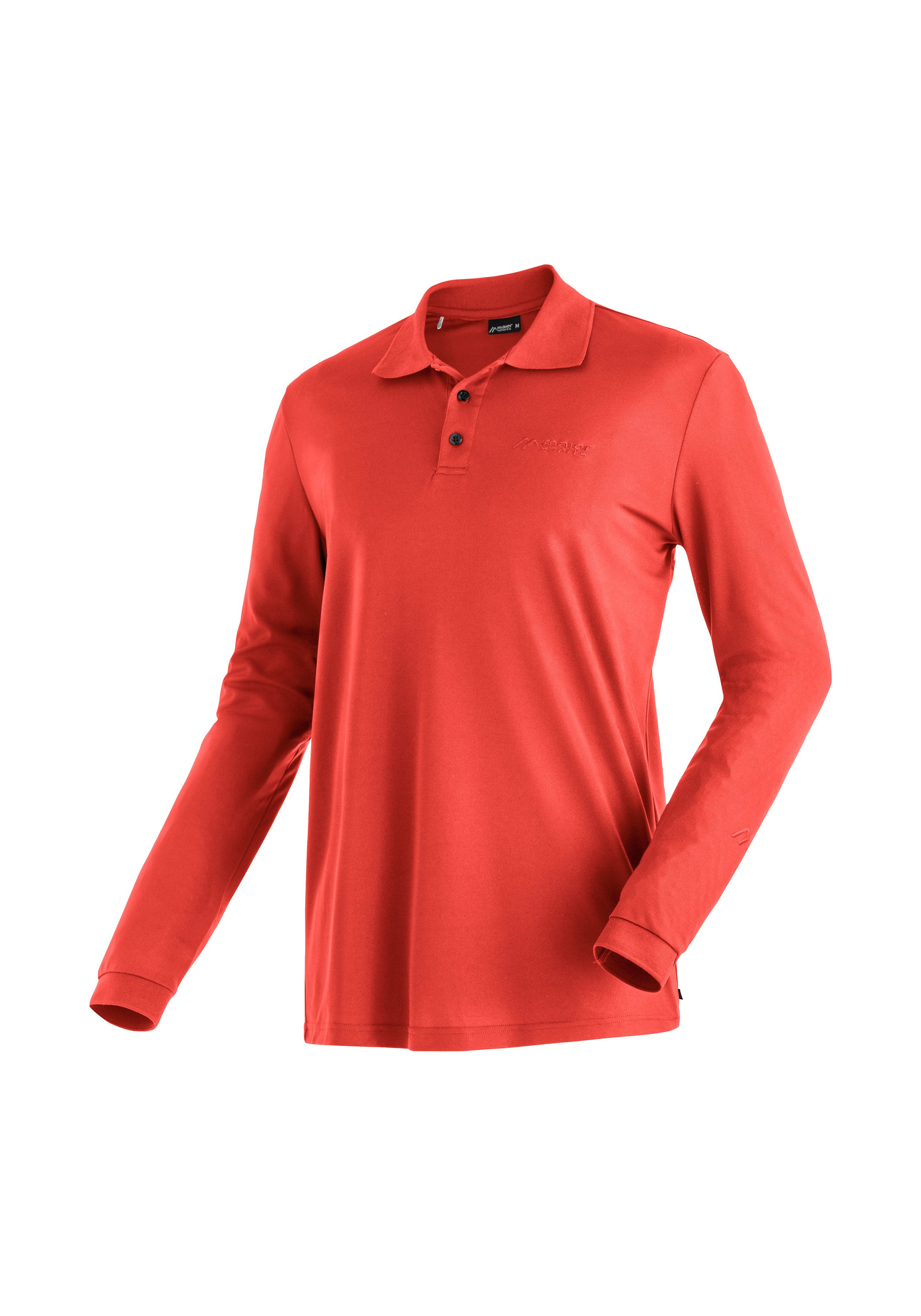 Maier Sports Poloshirt Ulrich L/S Heren functioneel shirt, lange mouw vrijetijdsshirt met overhemdkraag, regular fit