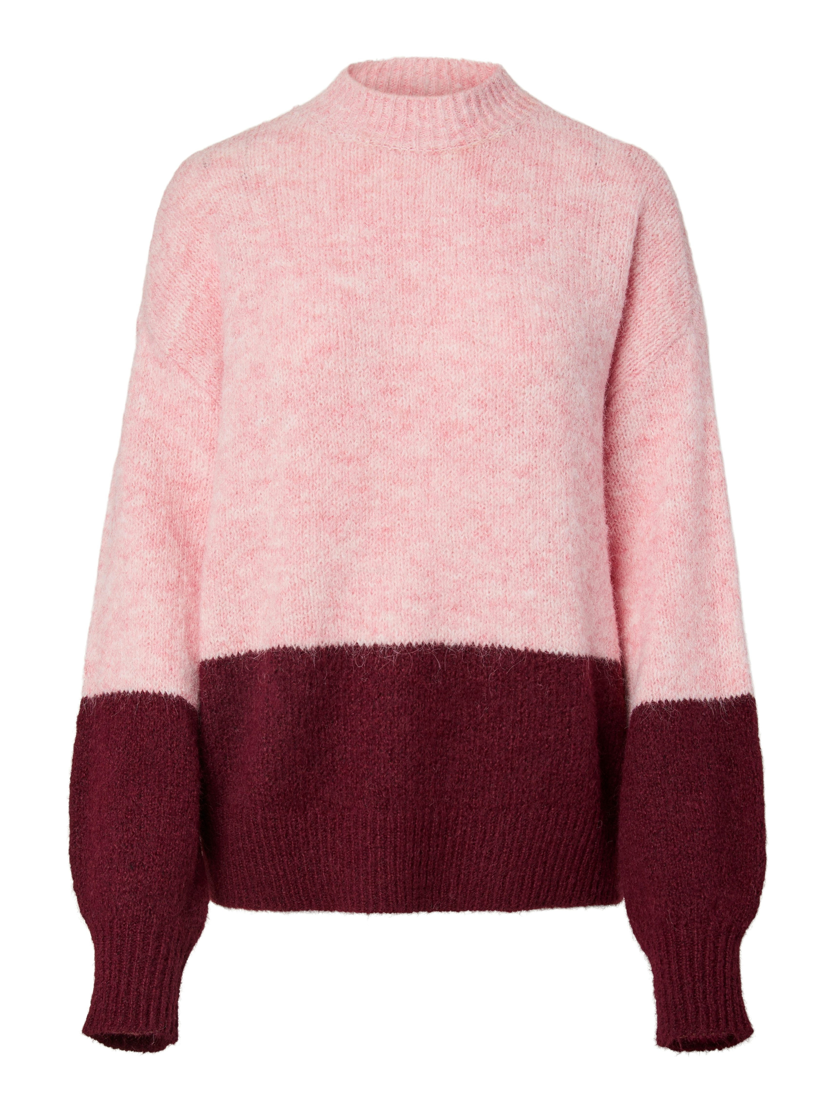 pieces Trui met ronde hals PCIVY LS O-NECK COLOR BLOCK KNIT PWP BC
