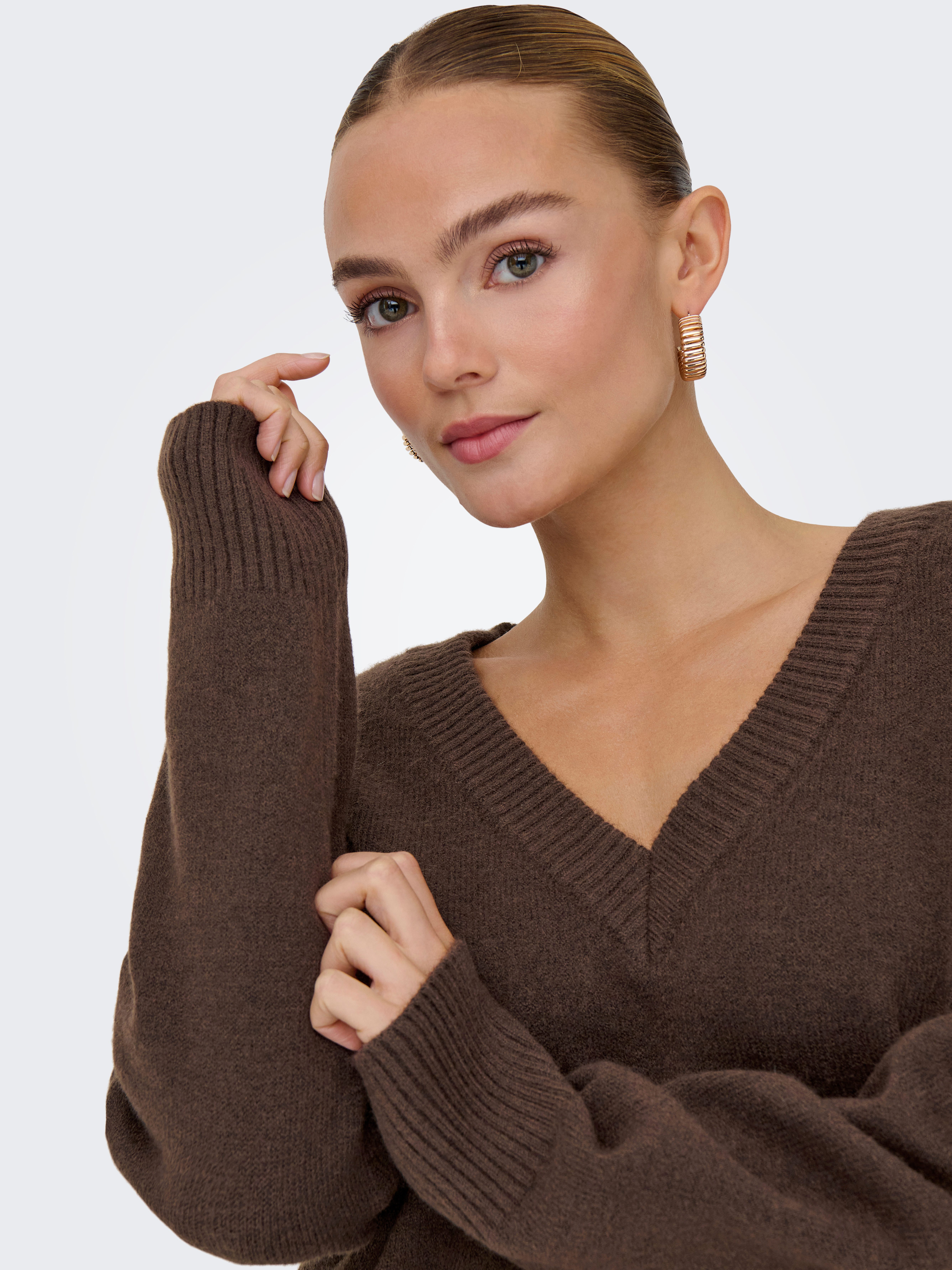 Only Trui met V-hals ONLMARI LS LOOSE V-NECK KNT