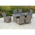 merxx tuin-eethoek atrani 6 stoelen met een hoge rugleuning met kussen, tafel (7-delig) bruin