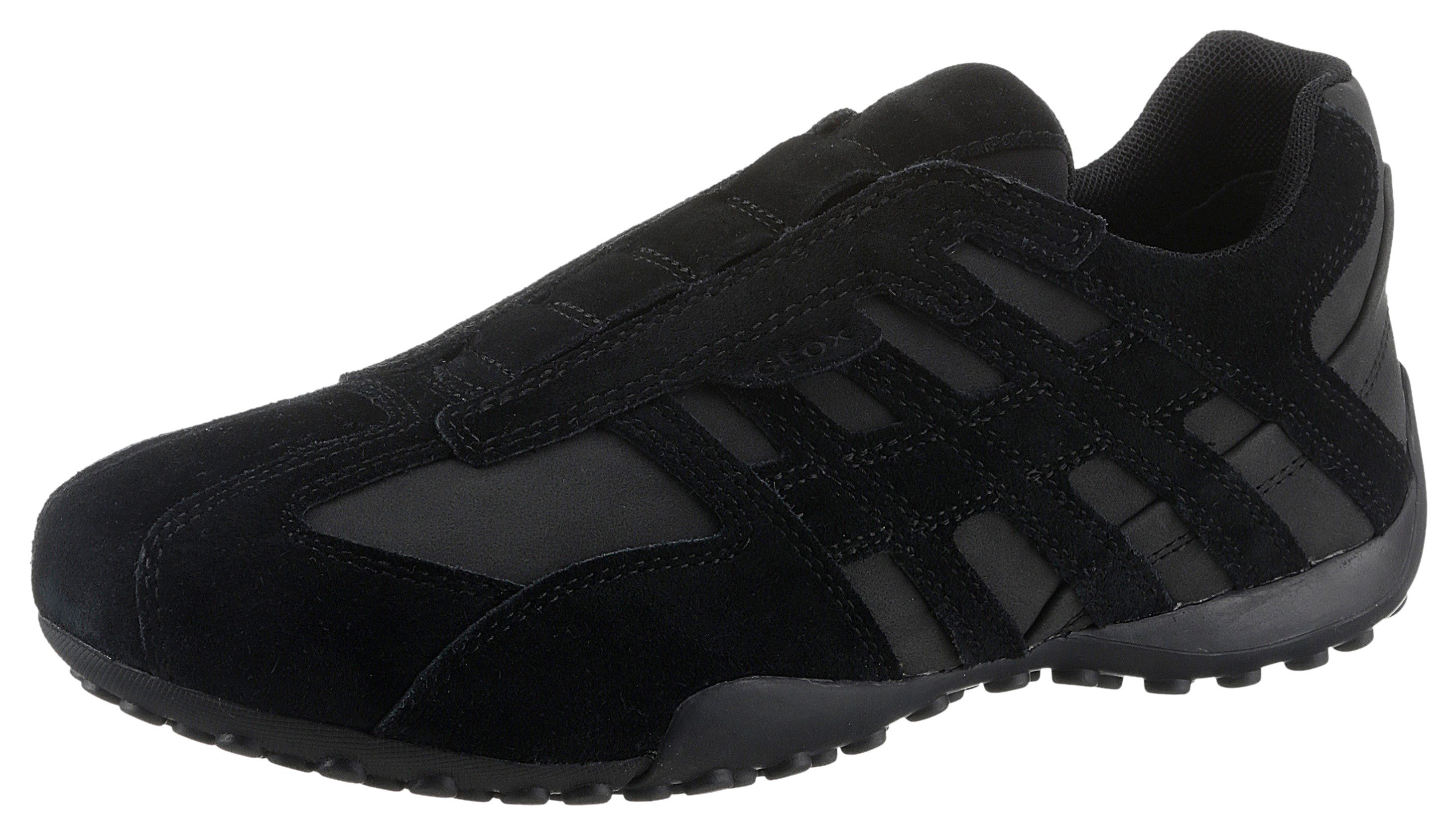 Geox Slip-on sneakers UOMO SNAKE B Vrijetijdsschoen, lage schoen, veterschoen in materiaal-mix