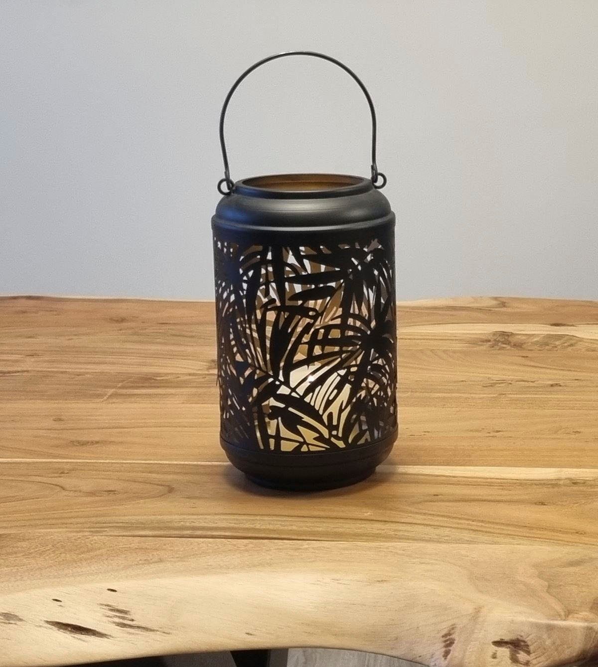Ambiente Haus Lantaarn met kaars Metalen lantaarn met palmdesign - (H) 36 cm (1 stuk)