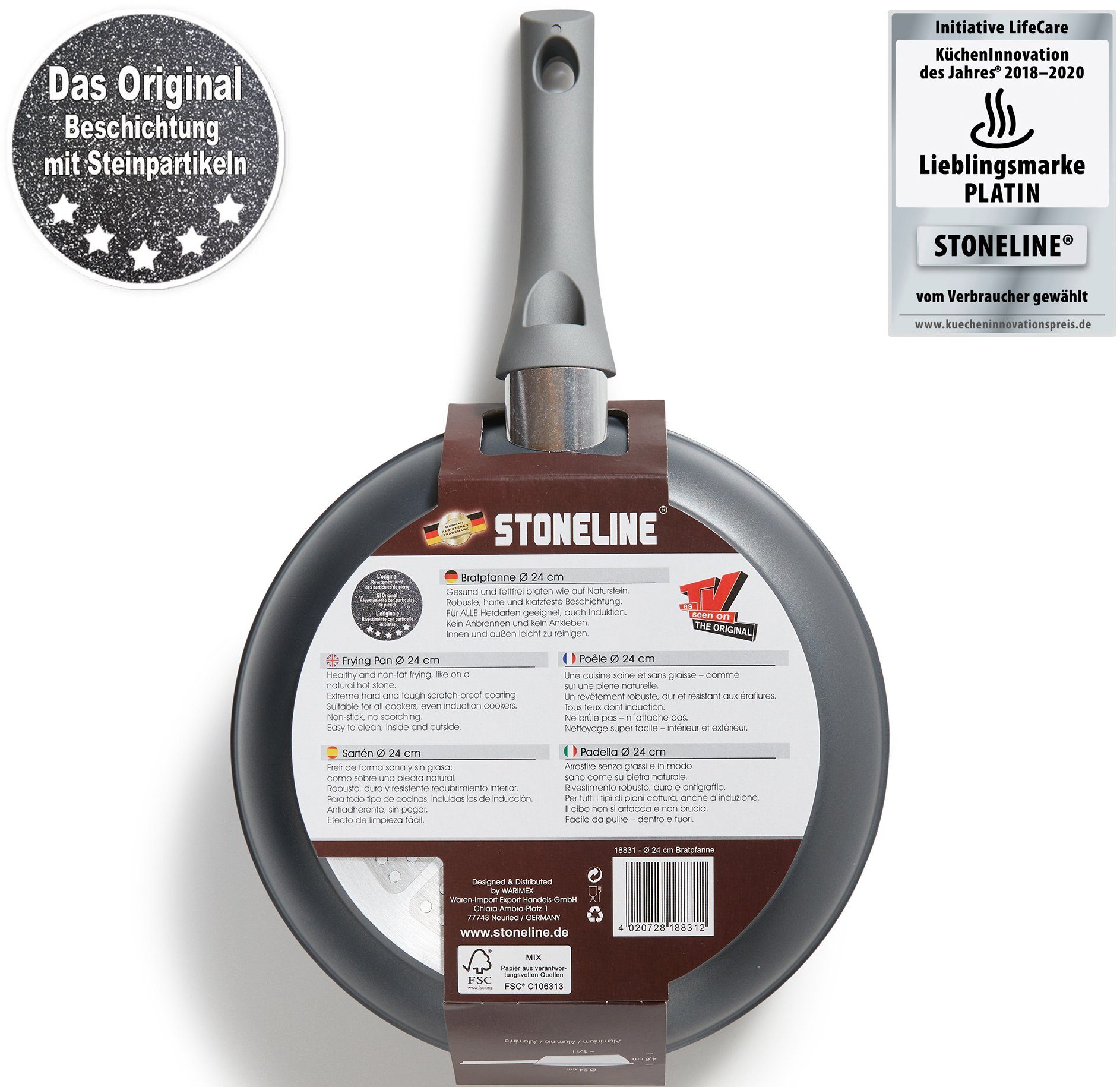 STONELINE Koekenpan Gourmundo Made in Germany, STONELINE®-antiaanbaklaag, inductie, inductie (1-delig)