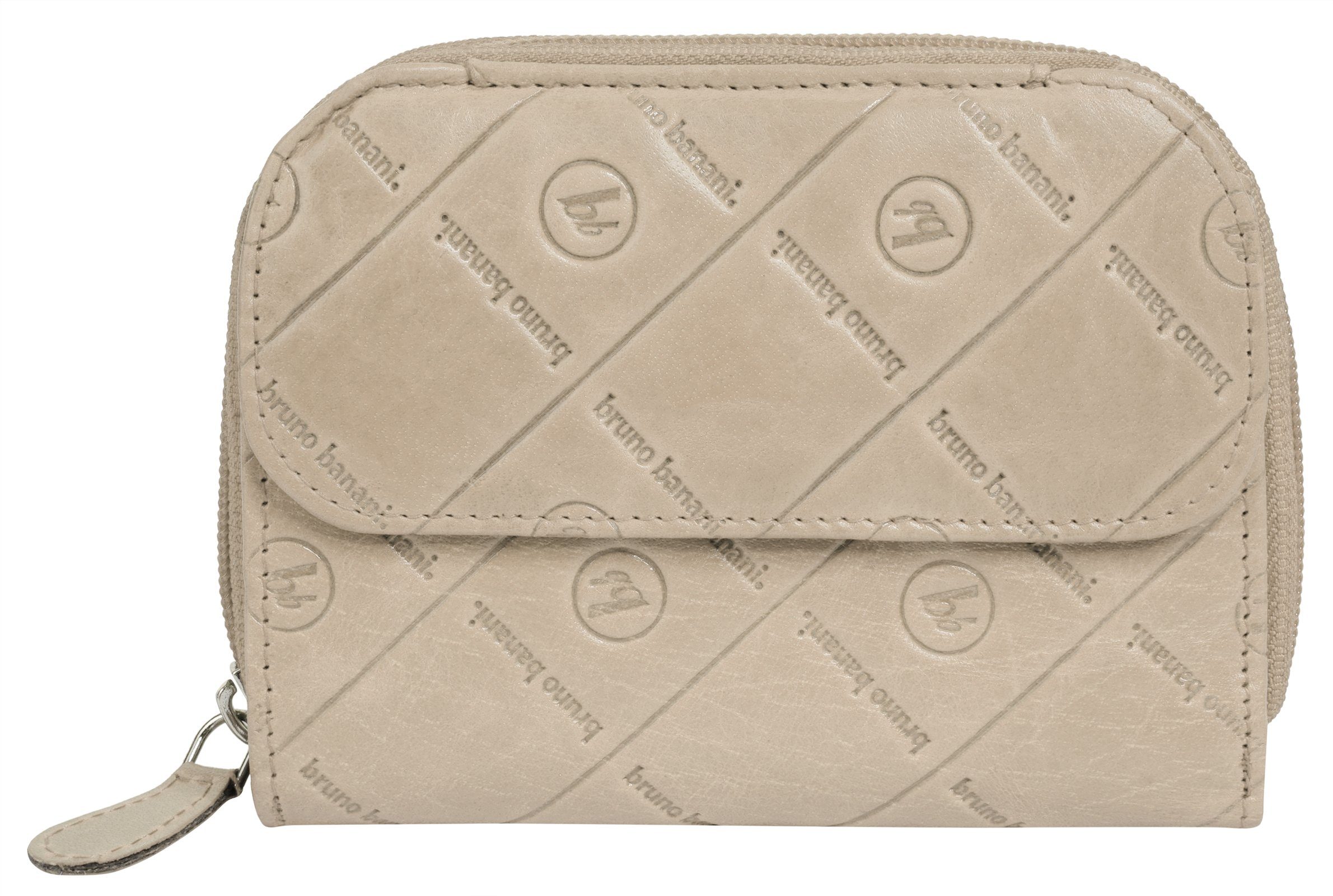 Bruno Banani Portemonnee echt leder unisex portemonnees maat 11 cm beige
