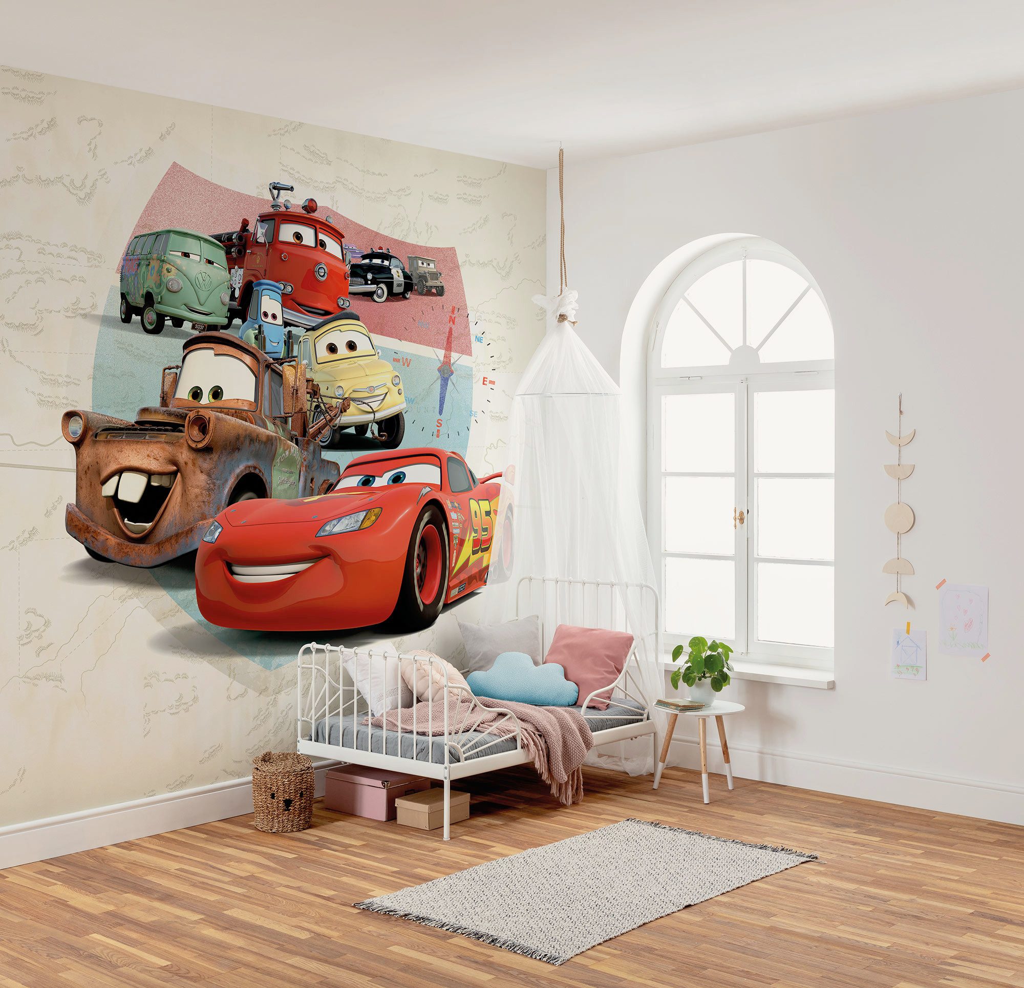 Komar Kinderbehang Disney and Pixar Cars Open Road (1 stuk) grasmaaiers multicolor