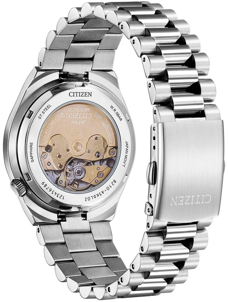 Citizen Automatisch horloge Tsuyosa Polshorloge, dameshorloge, herenhorloge, roestvrijstalen armband, saffierglas, datum